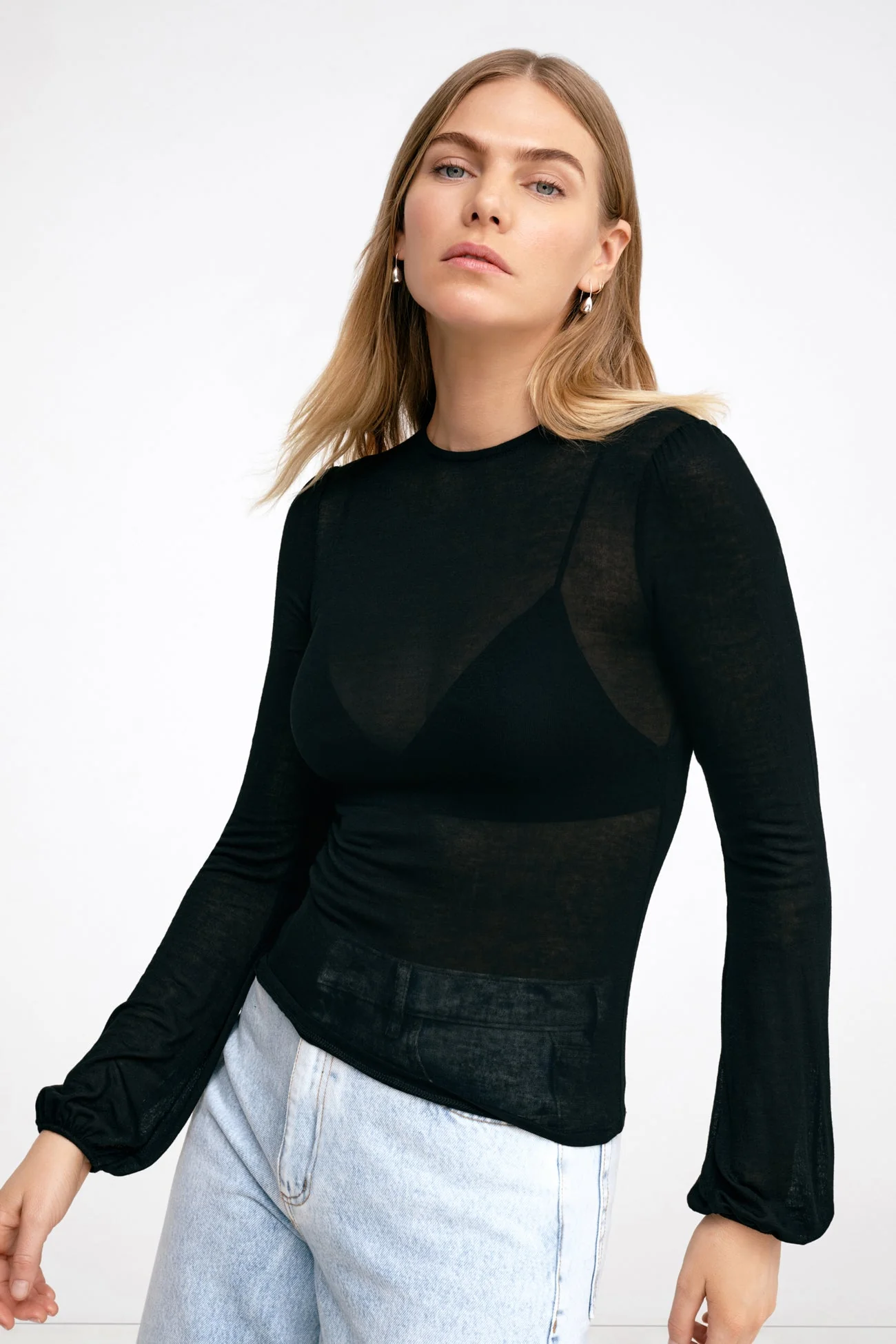 Alex Sheer Top | Black - Image 4
