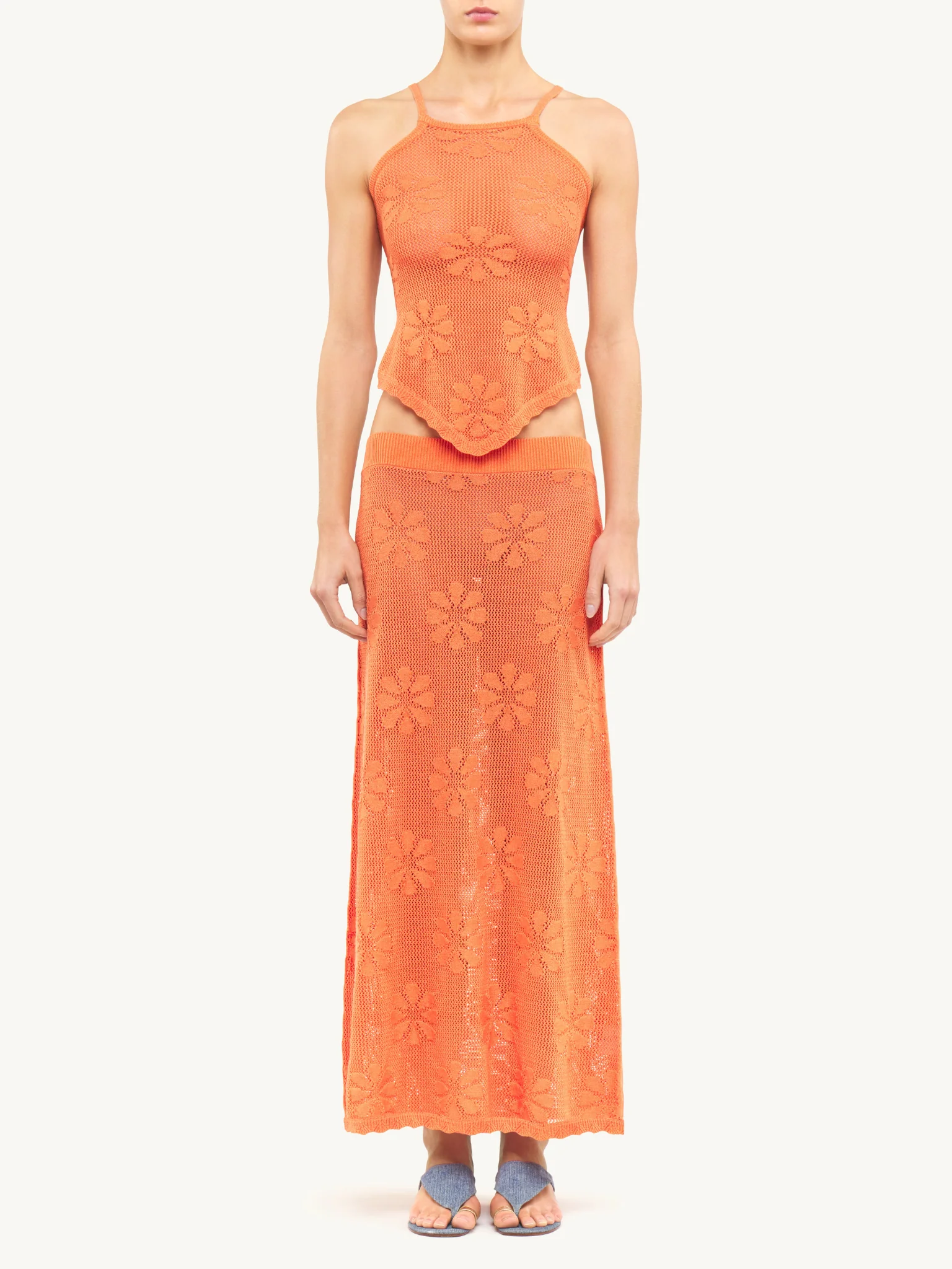 Bruna Crochet Skirt | Tangerine - Image 3