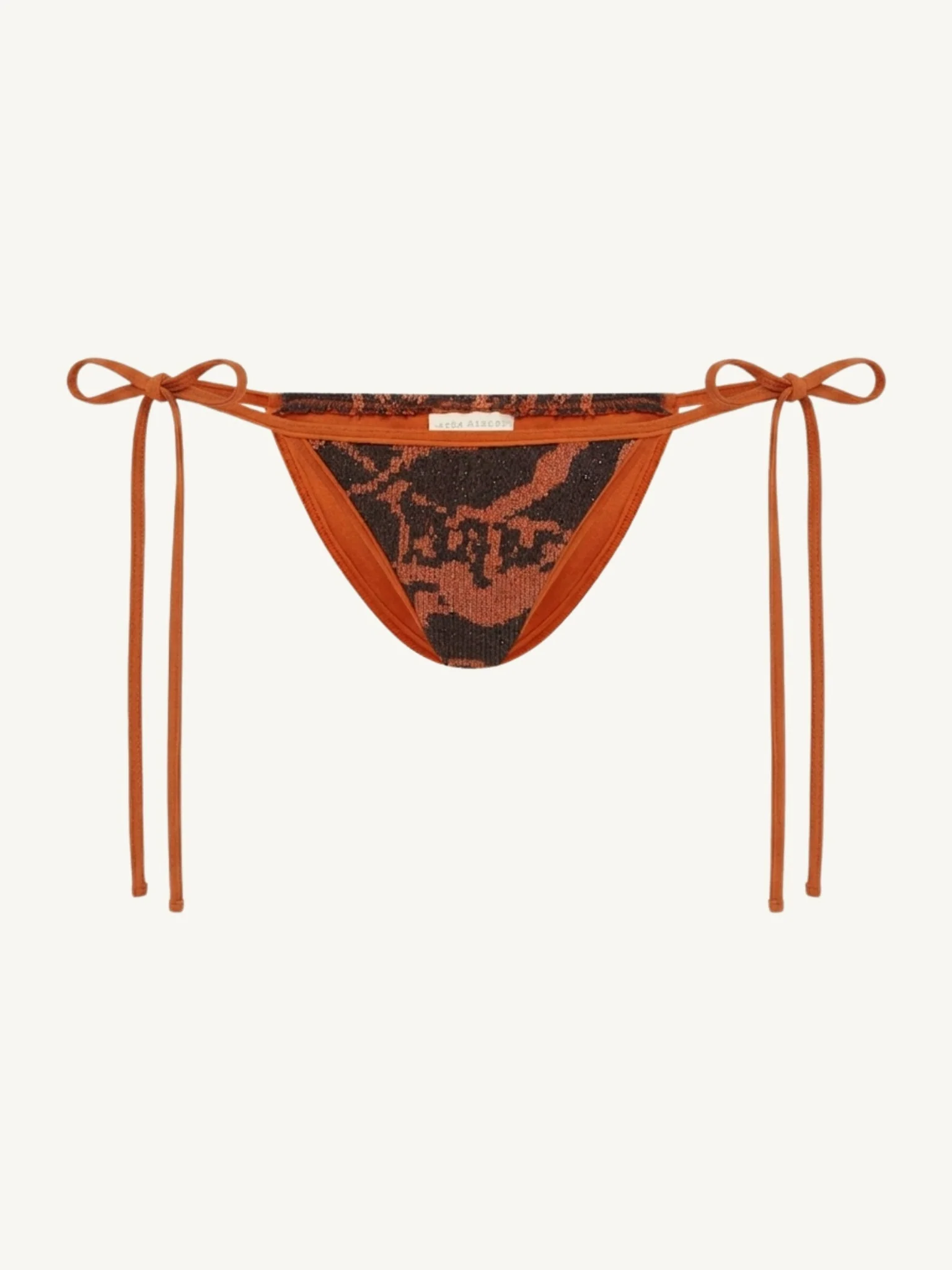 Mia Knitted Bikini Bottom | Burnt Orange Black