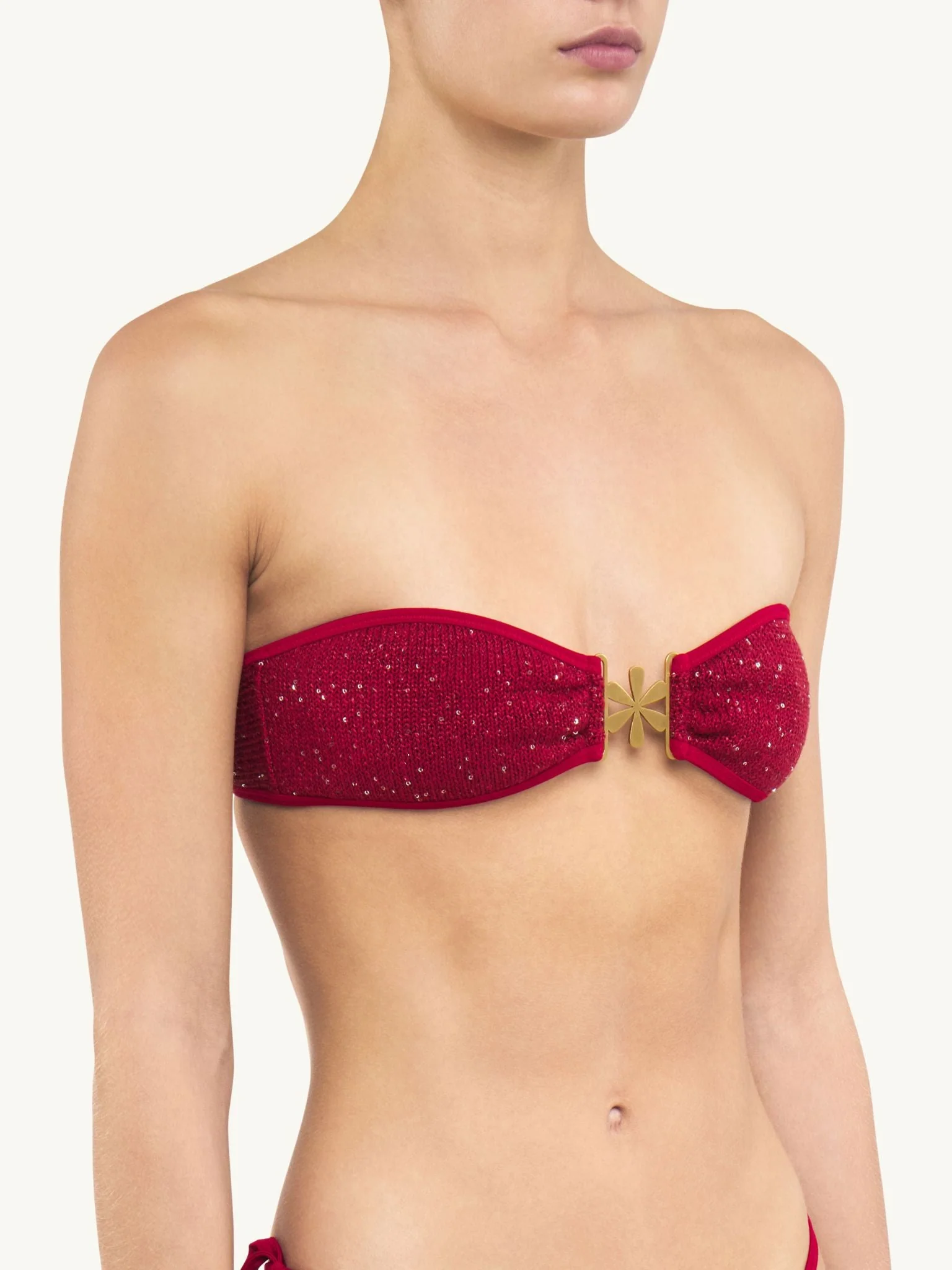 Mia Knitted Bikini Top | Wine - Image 2