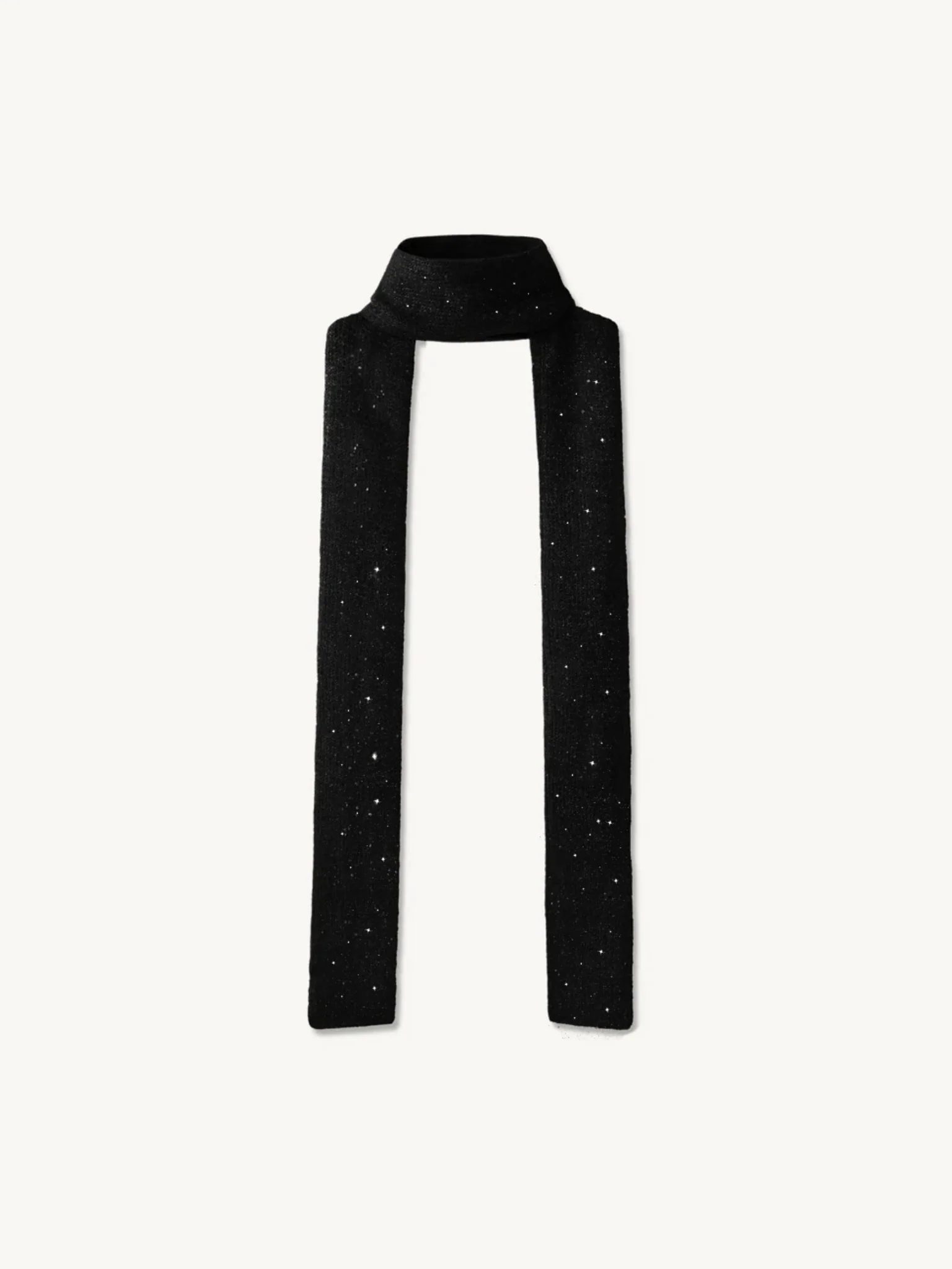 Natalia Skinny Scarf | Black/Silver Sequin