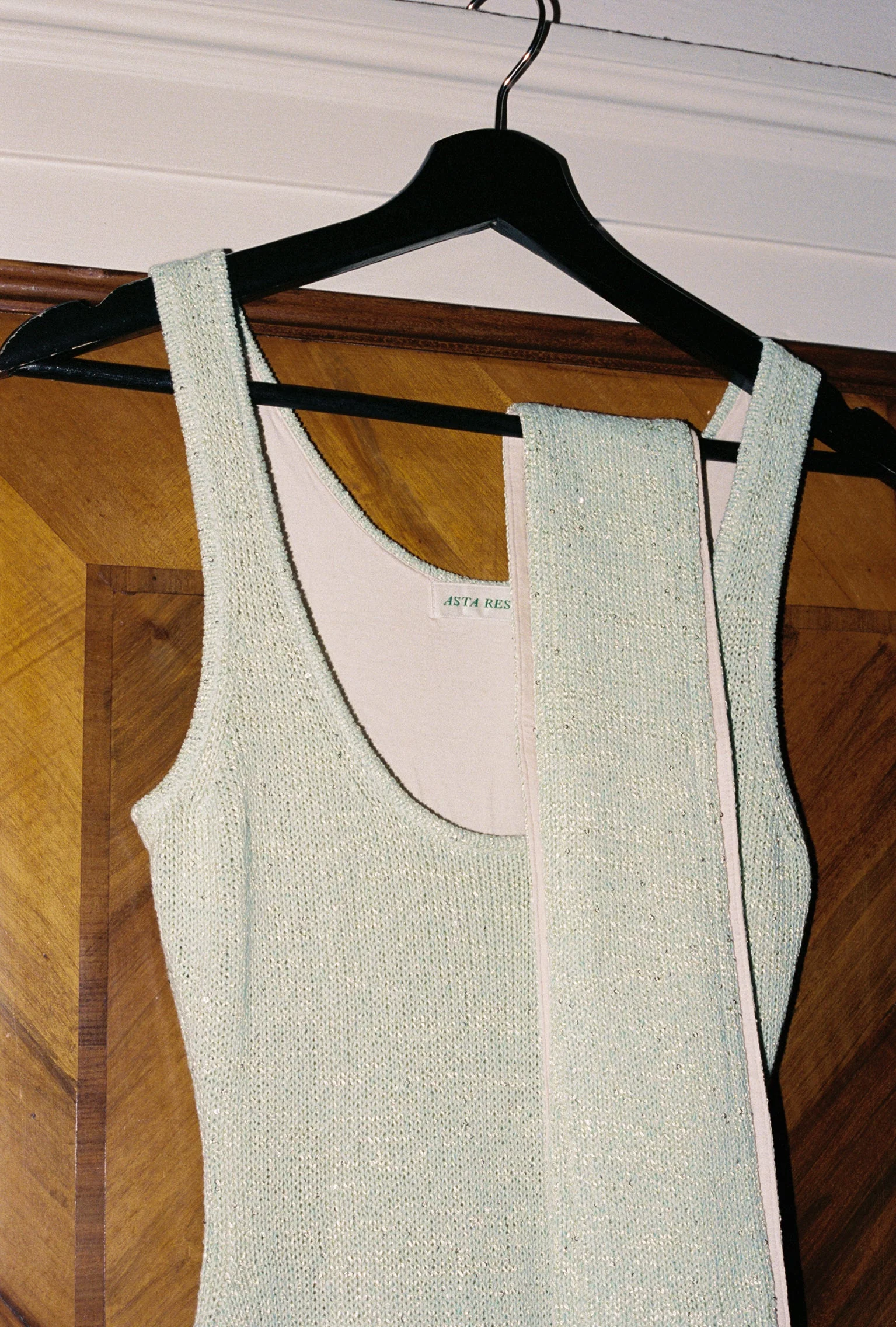 Natalia Skinny Scarf | Sage Sequin - Image 3