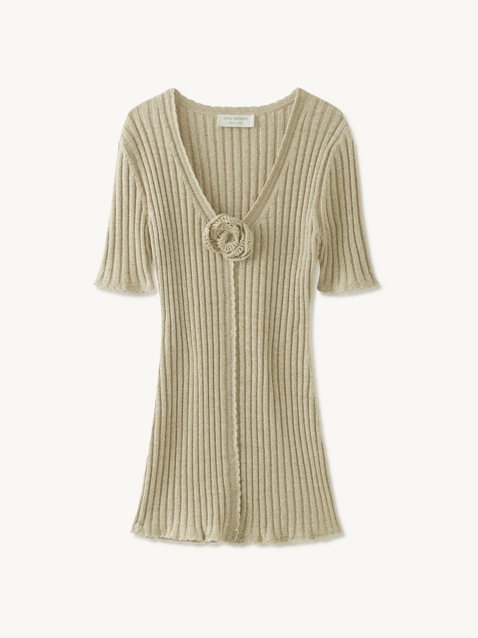 Sabina Halfsleeve Mini Dress | Golden Olive Shimmer