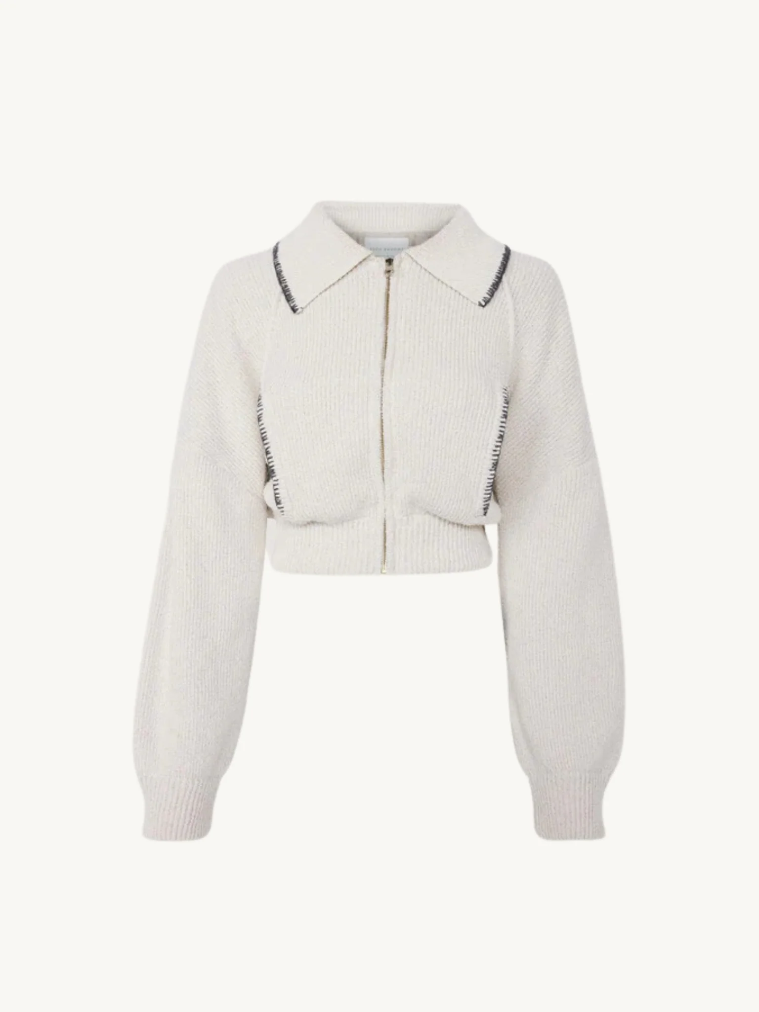 Voyager Knitted Bomber Jacket | Ivory