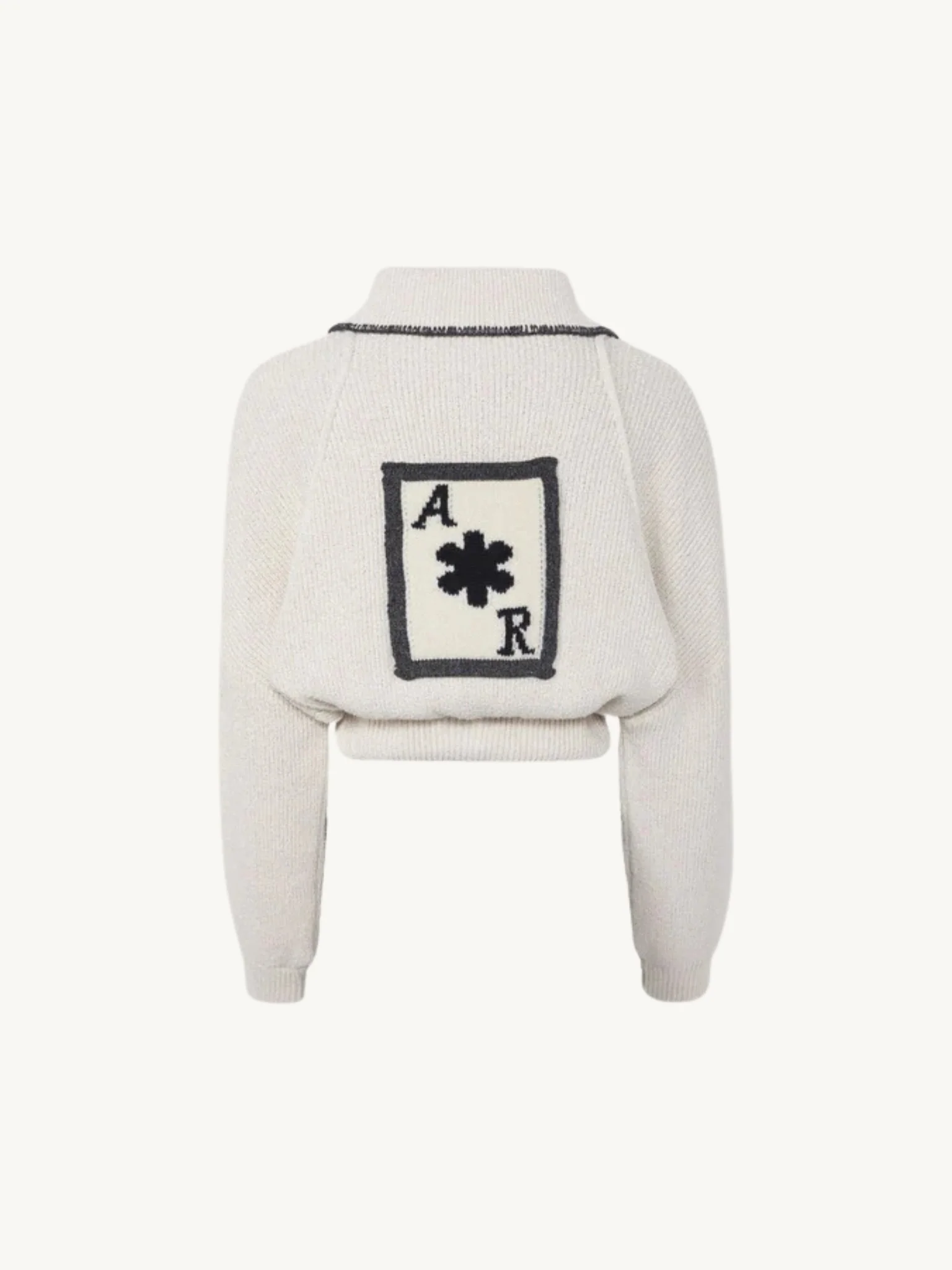 Voyager Knitted Bomber Jacket | Ivory - Image 6