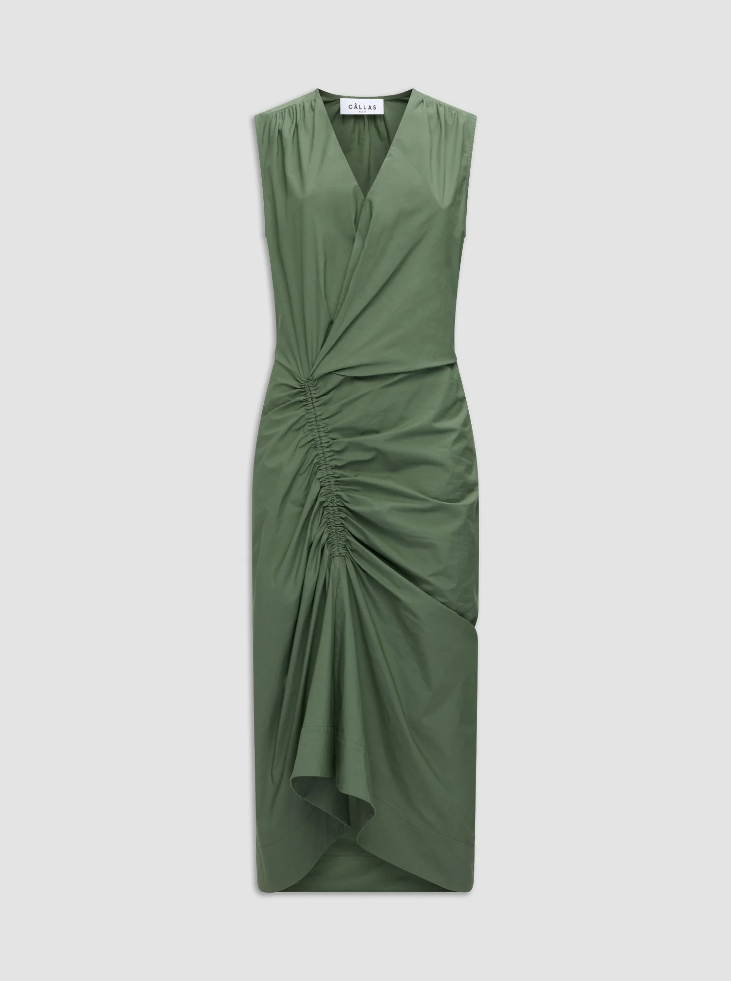 Agnes Wrap Dress | Military - Image 3