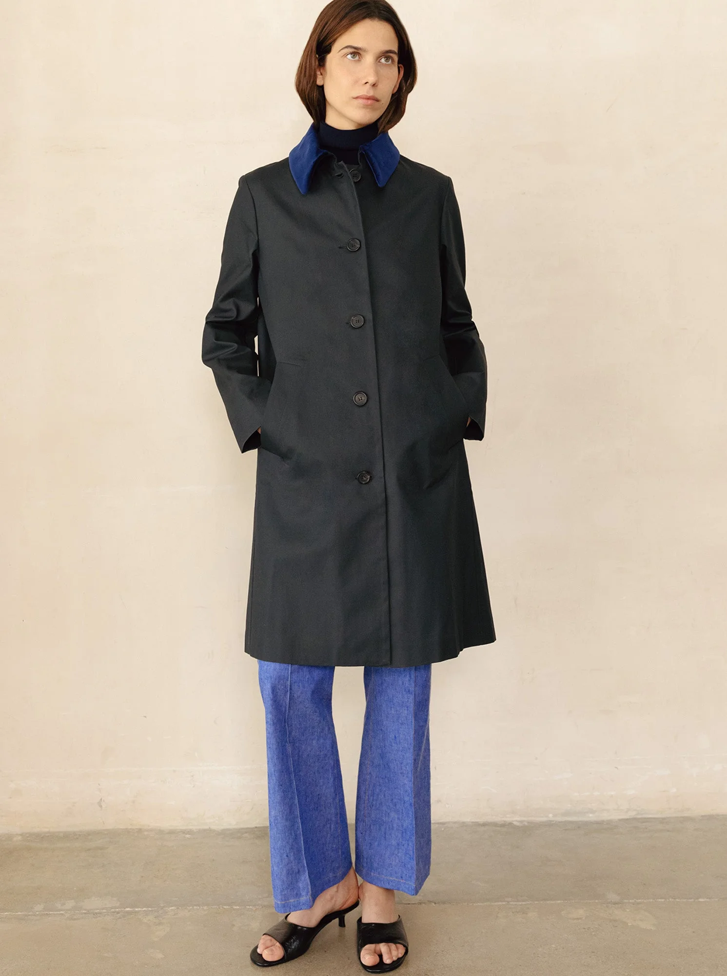 Alaine Canvas Coat | Navy