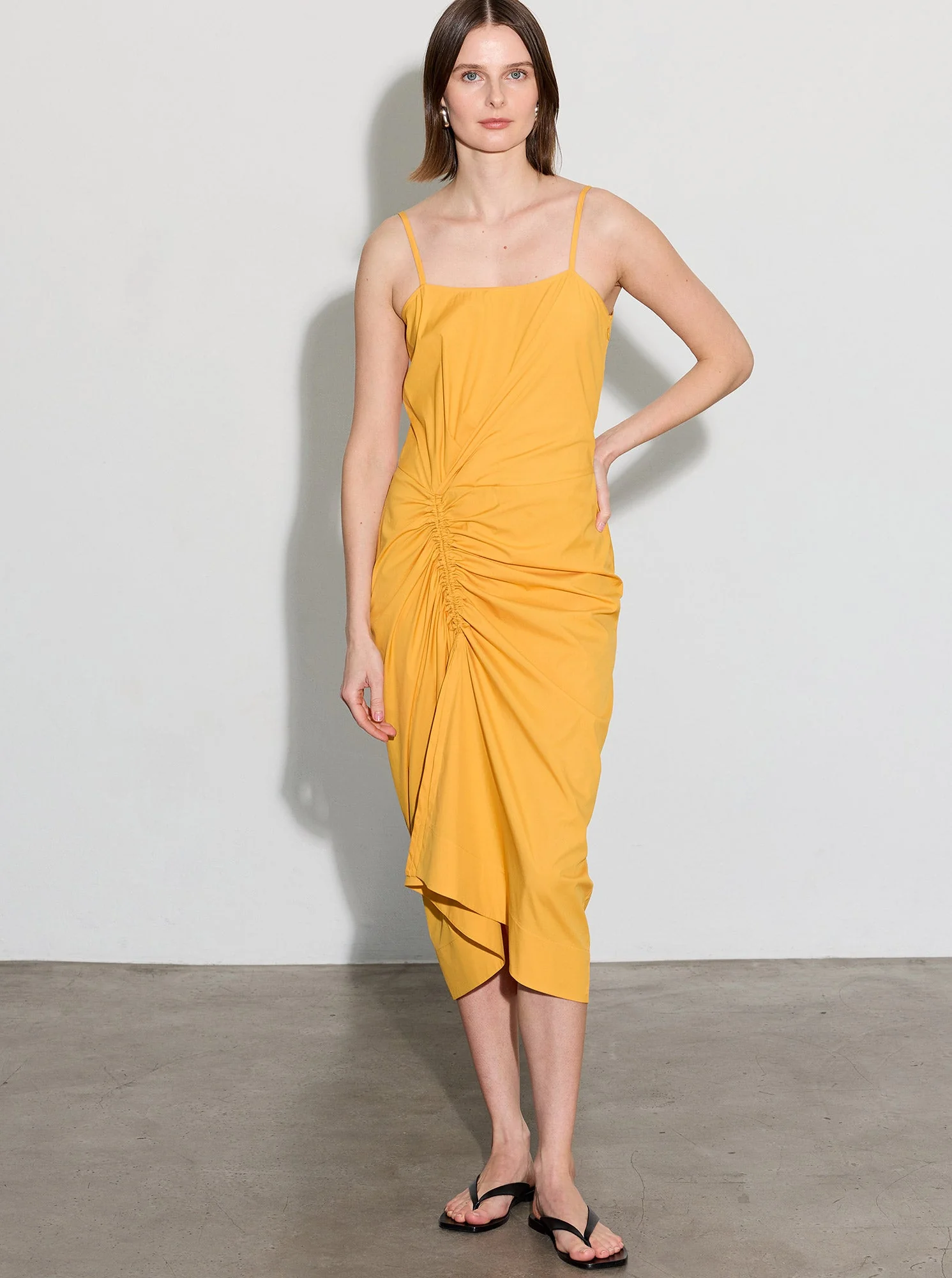 Angie Camisole Poplin Dress | Orange