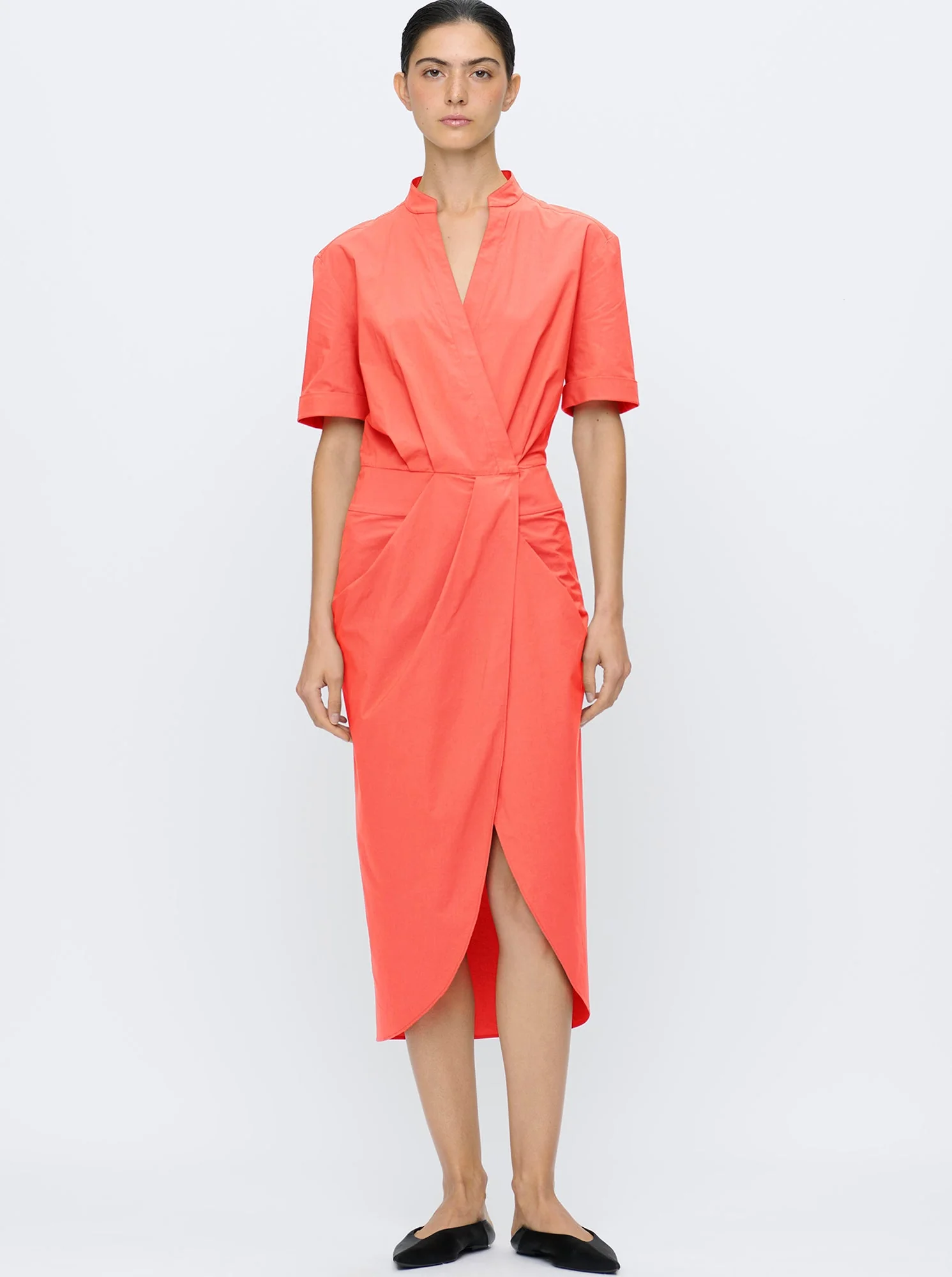 Bali Wrap Shirtdress | Coral