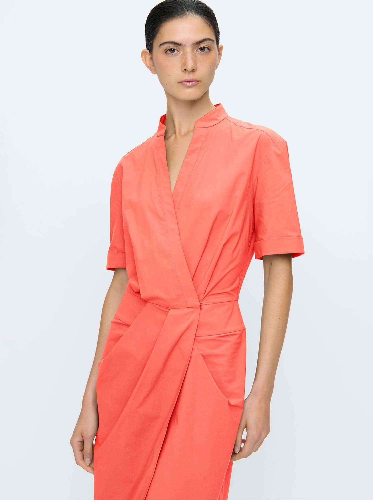 Bali Wrap Shirtdress | Coral - Image 4