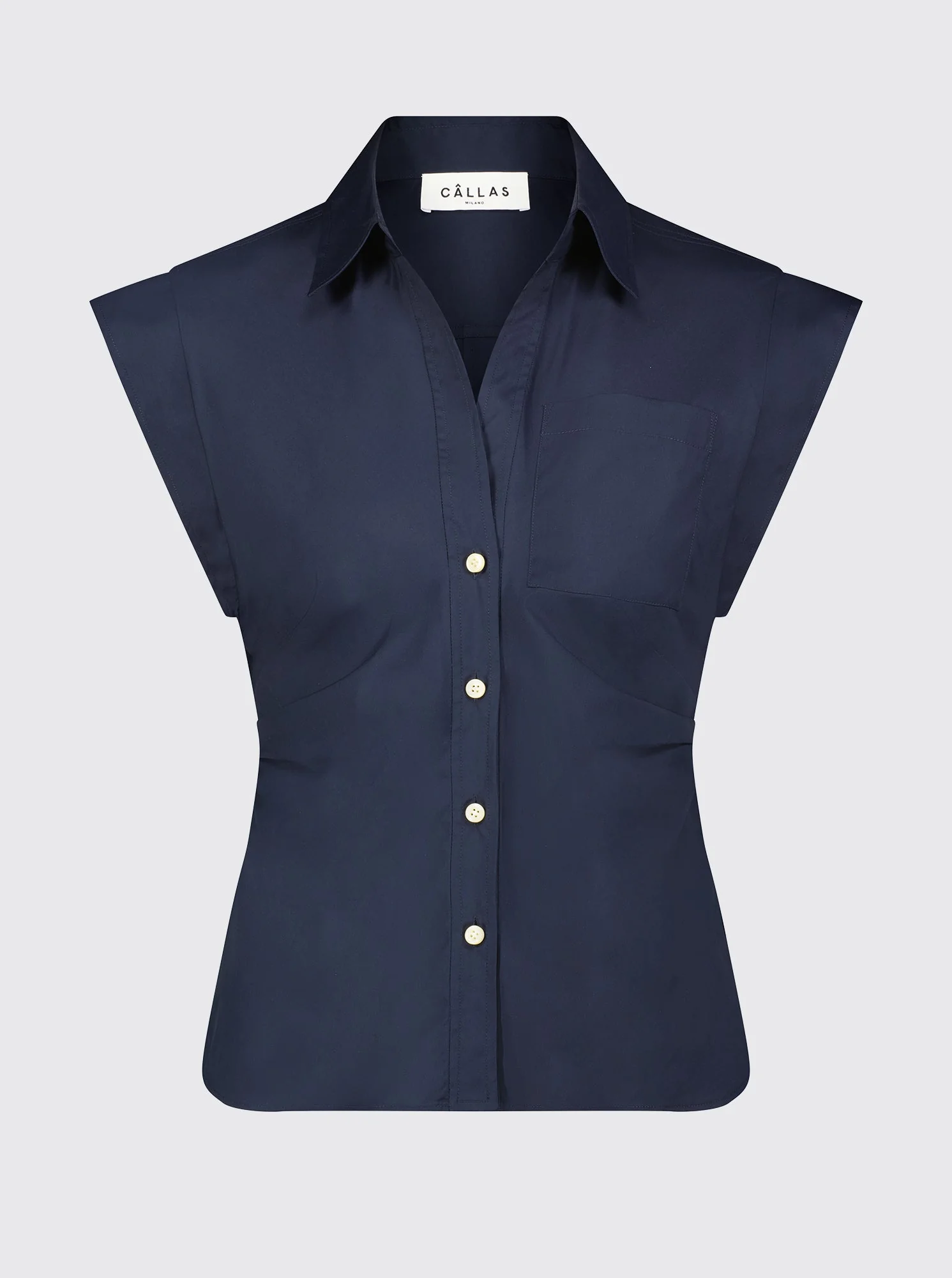 Brando Sleeveless Shirt | Navy - Image 2