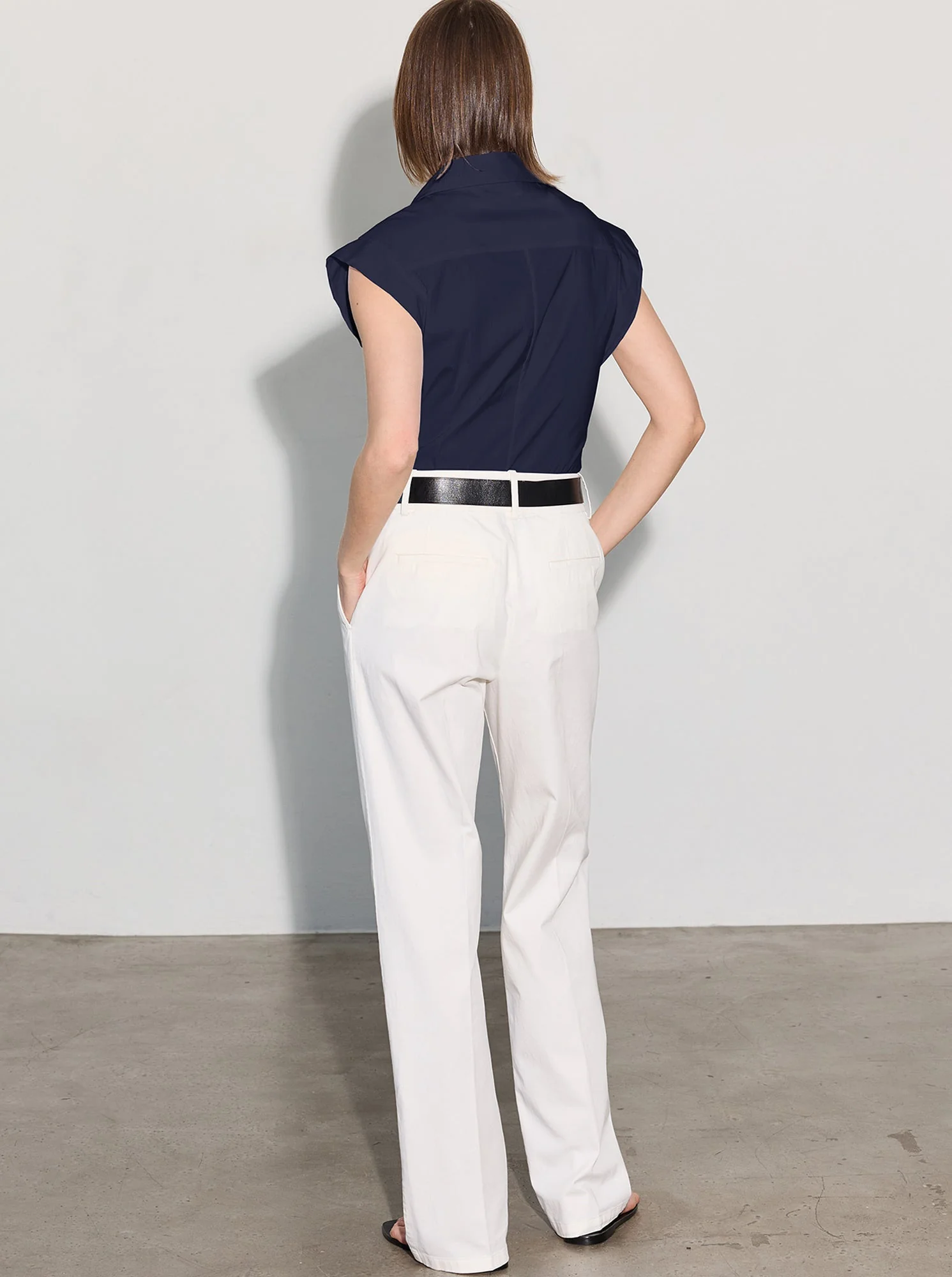 Brando Sleeveless Shirt | Navy - Image 3