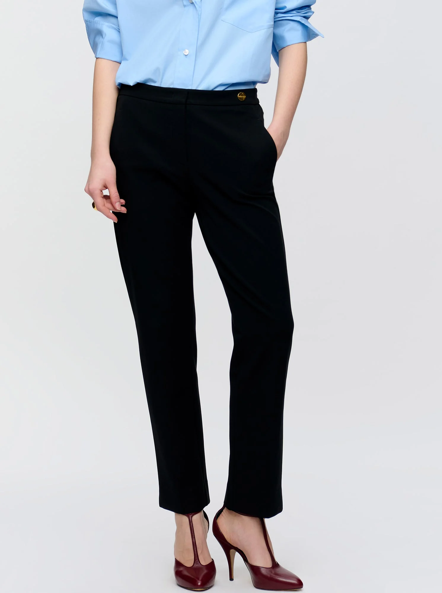 Charlotte Stretch Crepe Pant | Black - Image 3