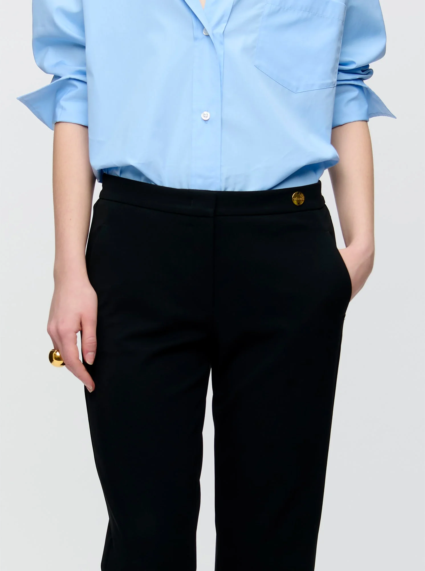 Charlotte Stretch Crepe Pant | Black - Image 6