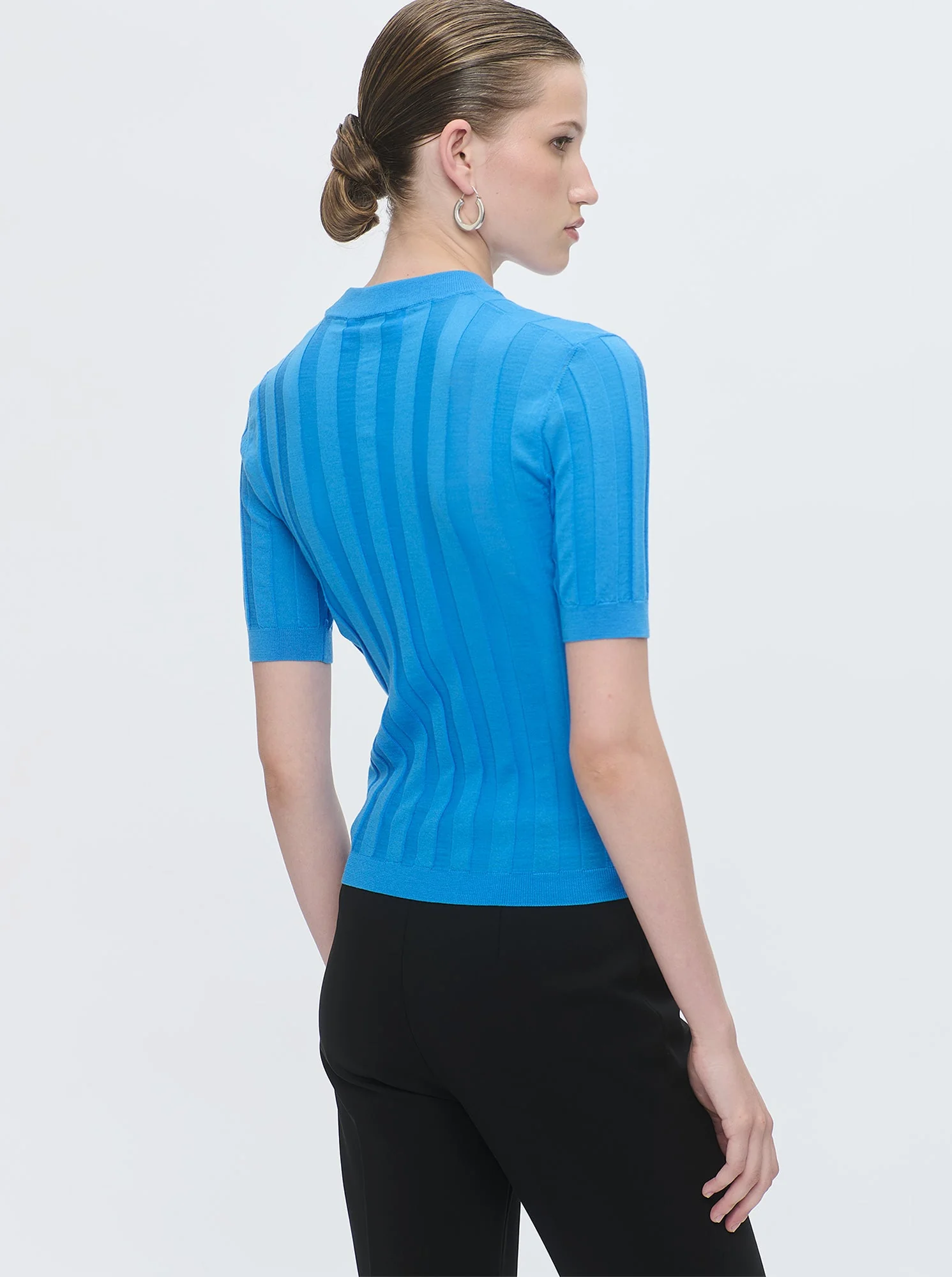 Deeda Crewneck Rib Sweater | Blue Sea - Image 3