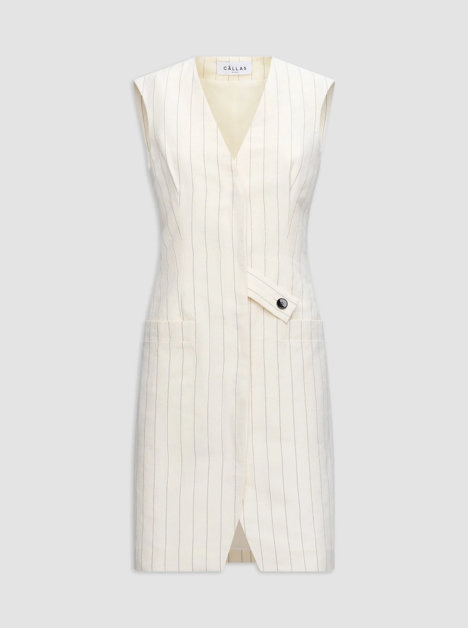 Jamily Vest Dress | Ivory/Black - Image 3