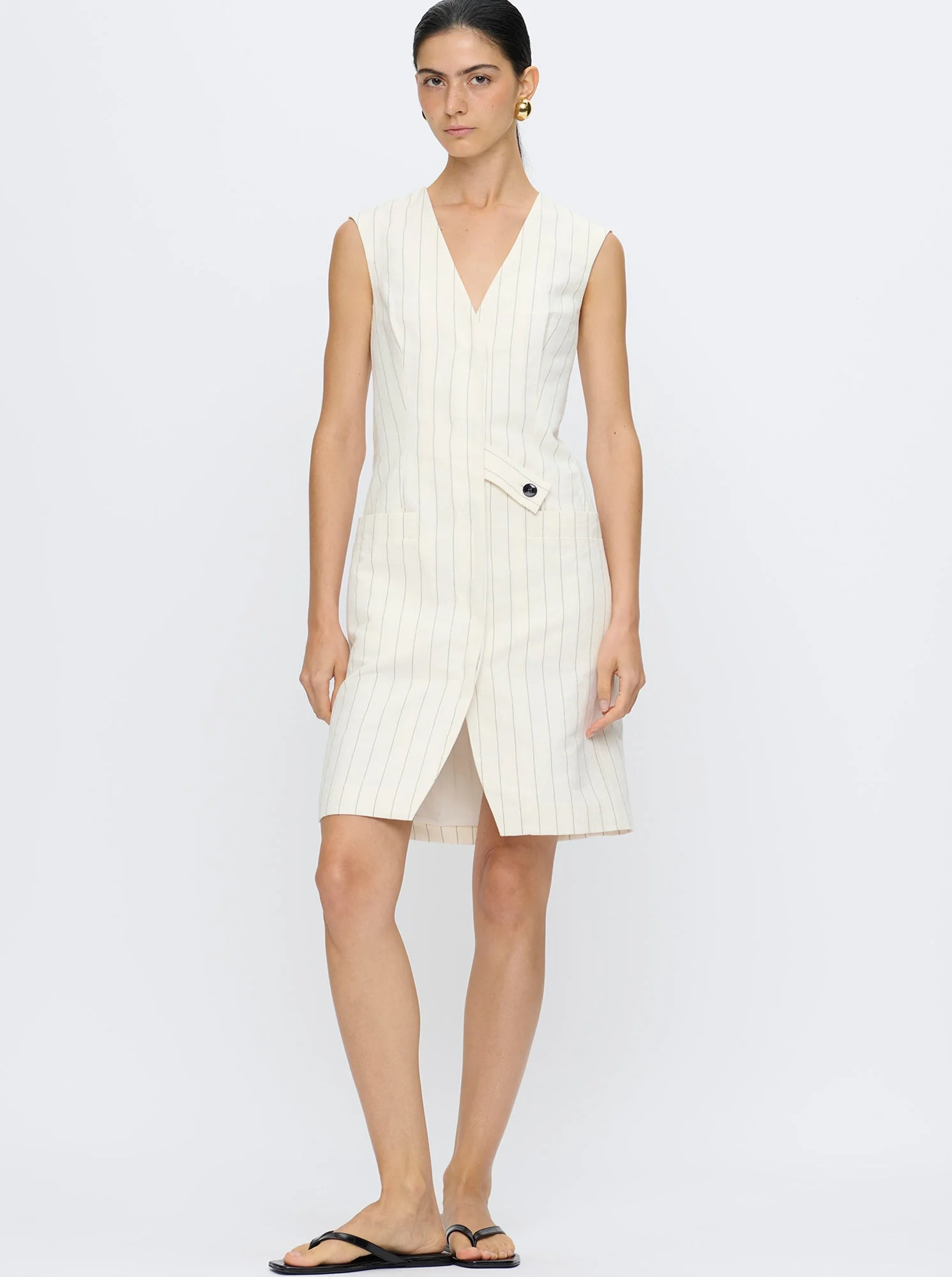 Jamily Vest Dress | Ivory/Black - Image 4