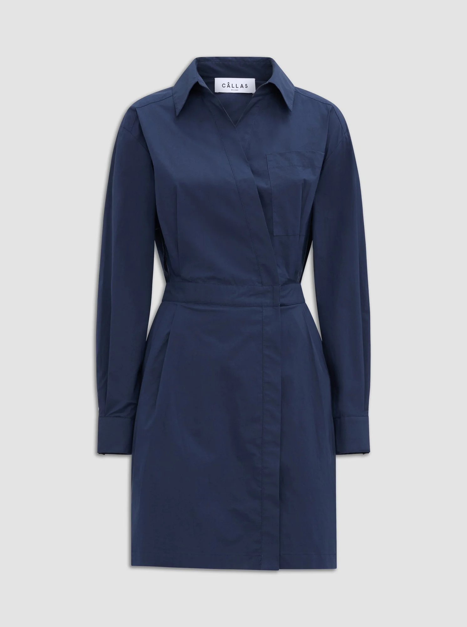 Jaxina Wrap Shirt Dress | Navy - Image 2