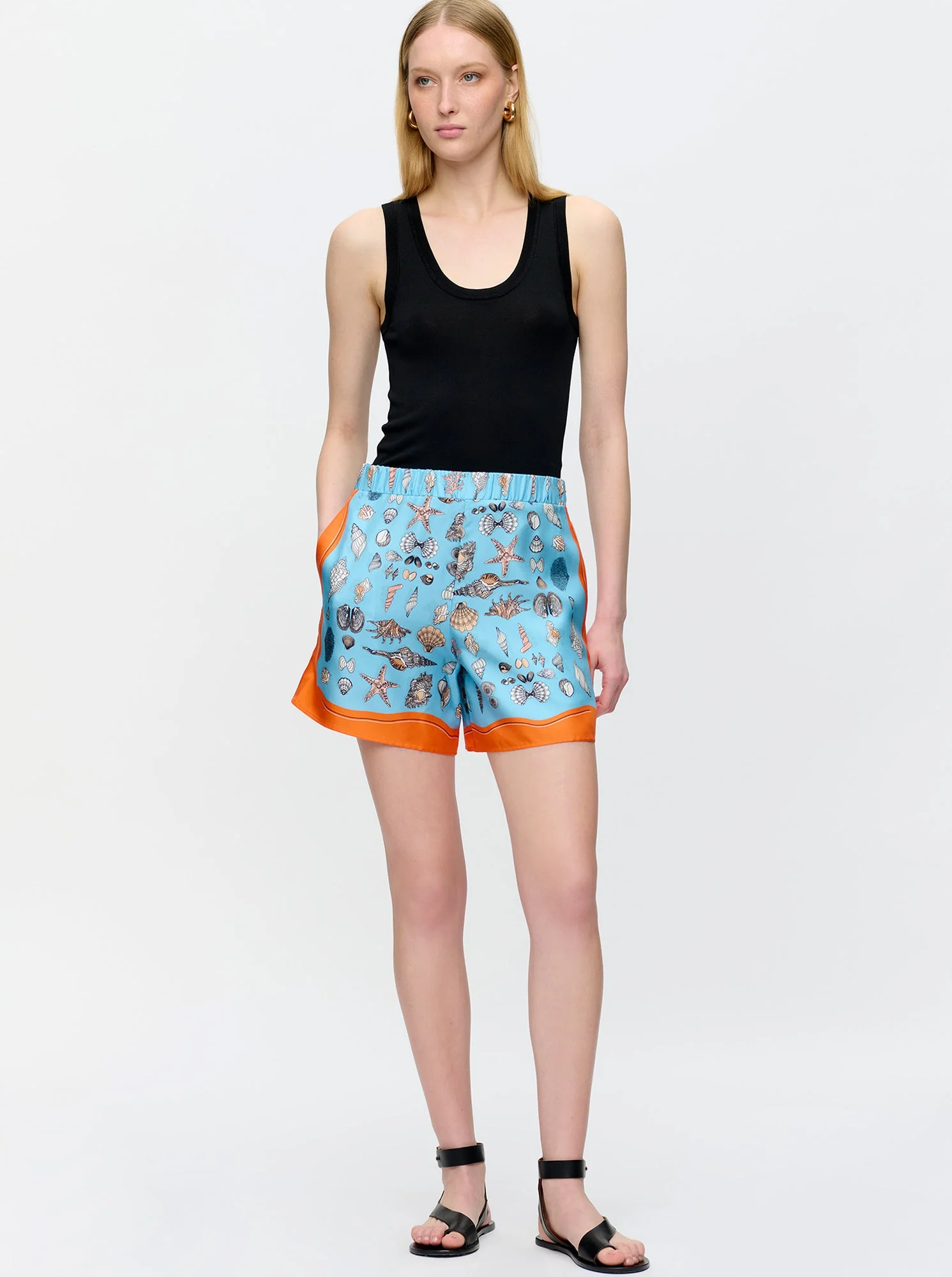 Juvia Print Shorts | Orange/Blue - Image 2