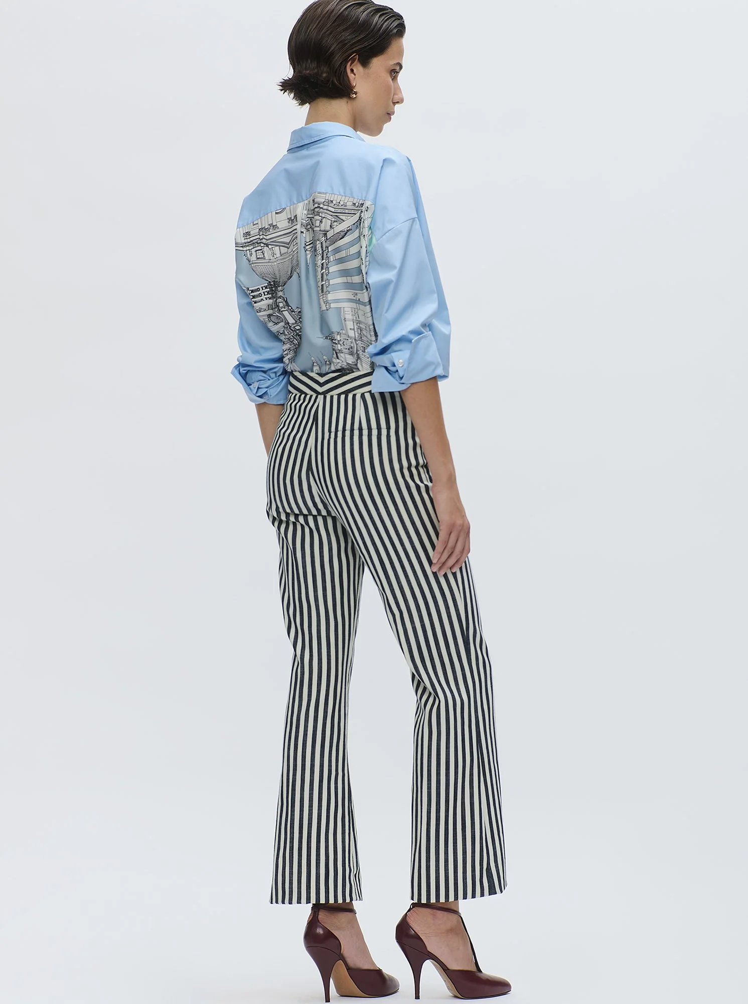 Lola Denim Crop Jean | Natural/Midnight Stripes - Image 3