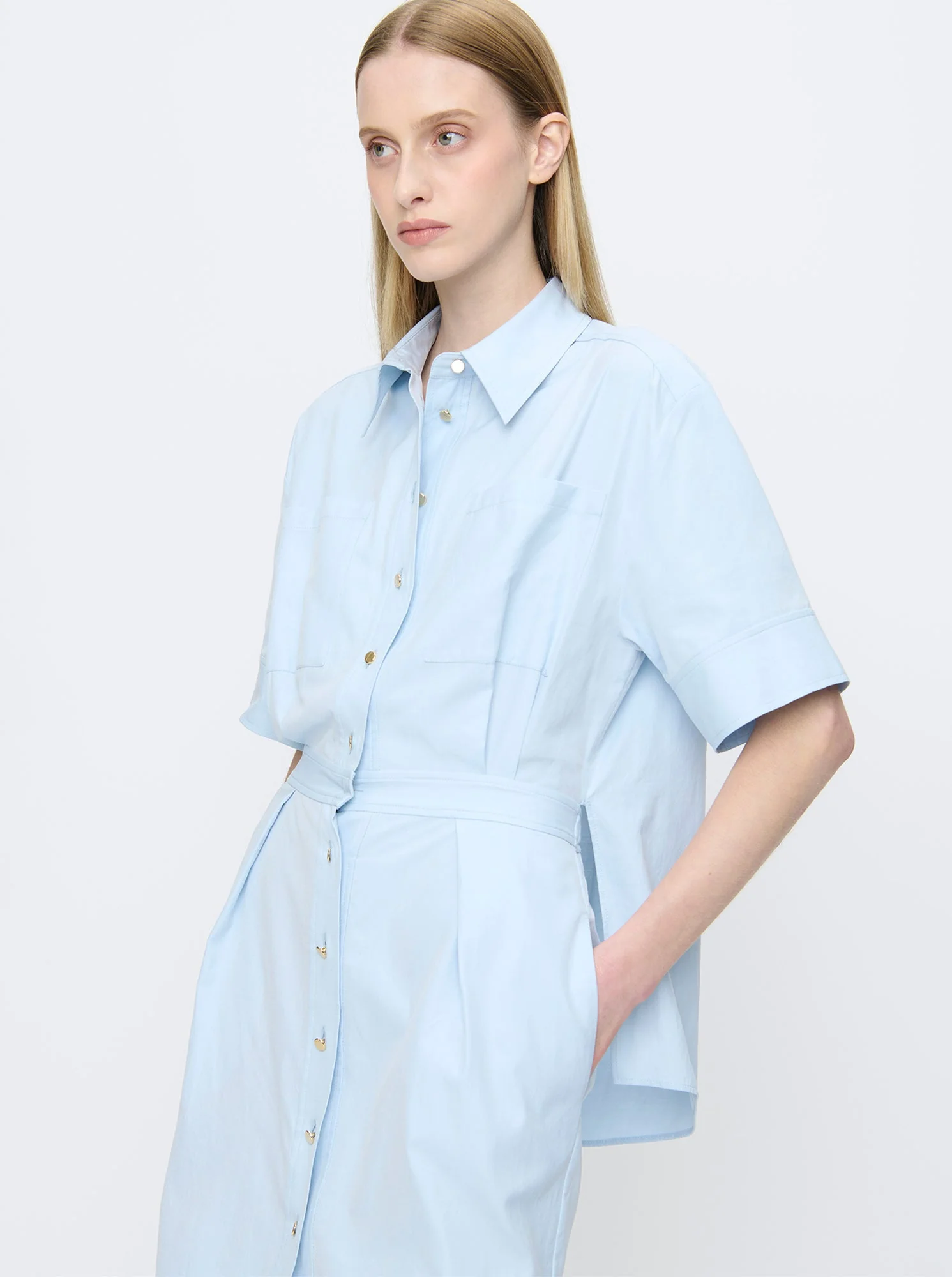 Montana Shirt Dress | Pale Blue - Image 4