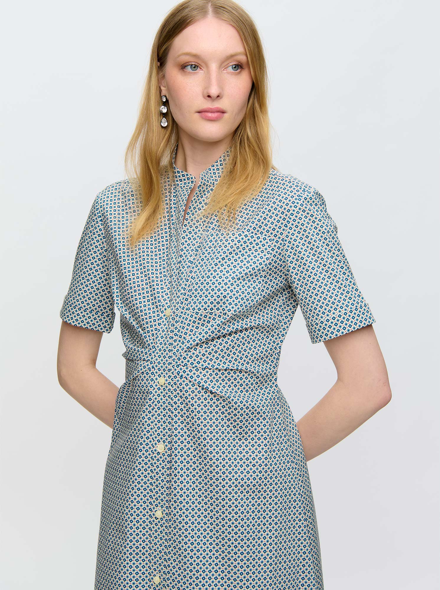 Noor Shirtdress | Blue Print - Image 5