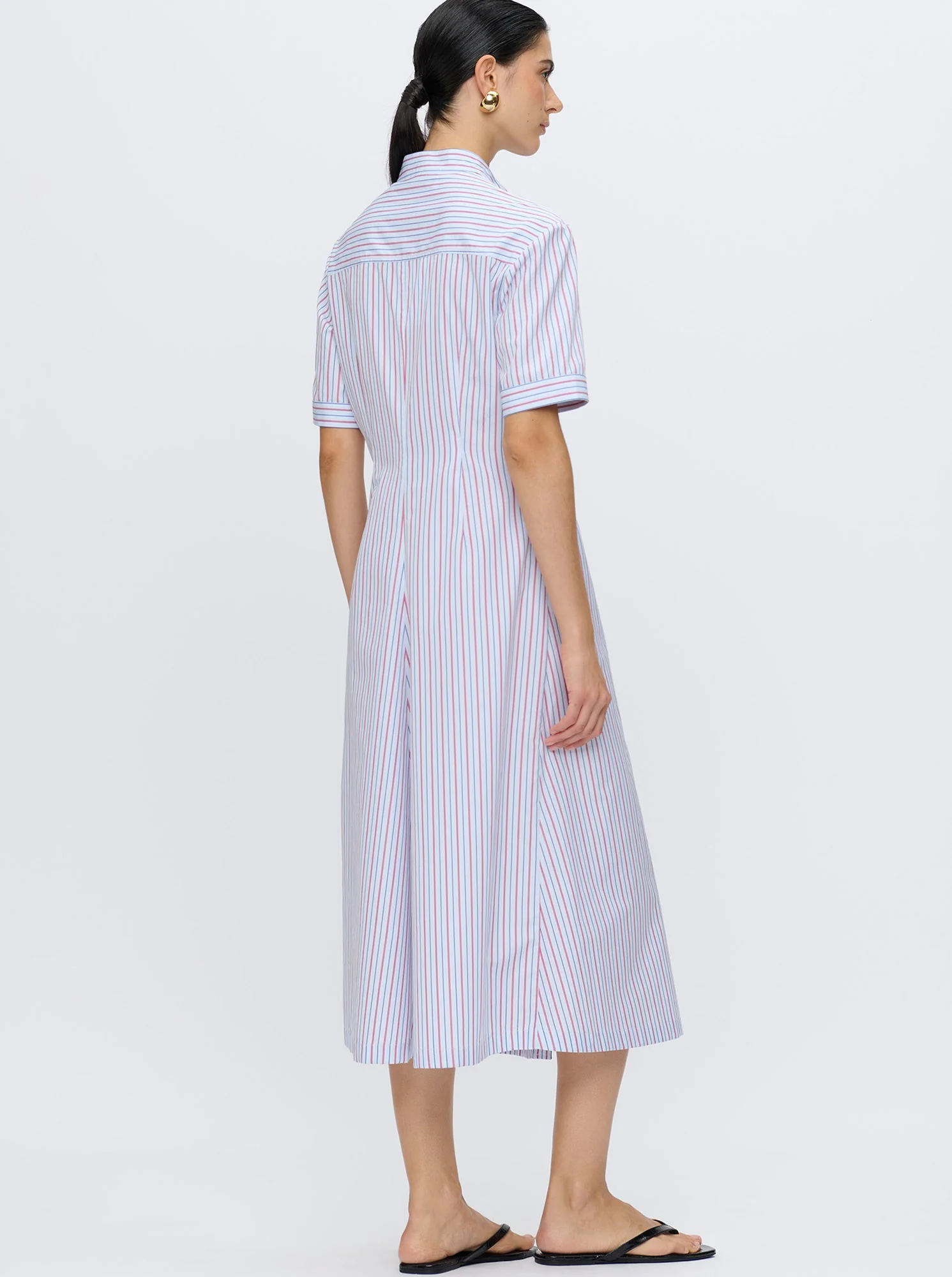 Noor Shirtdress | White/Red Stripe - Image 2