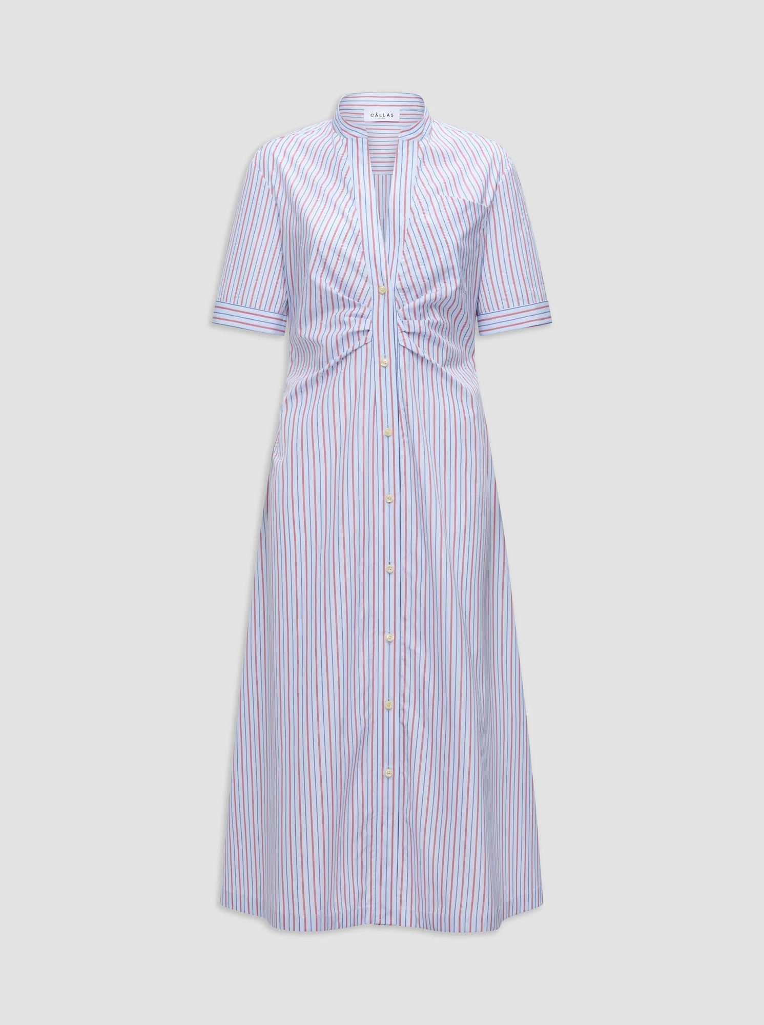 Noor Shirtdress | White/Red Stripe - Image 3