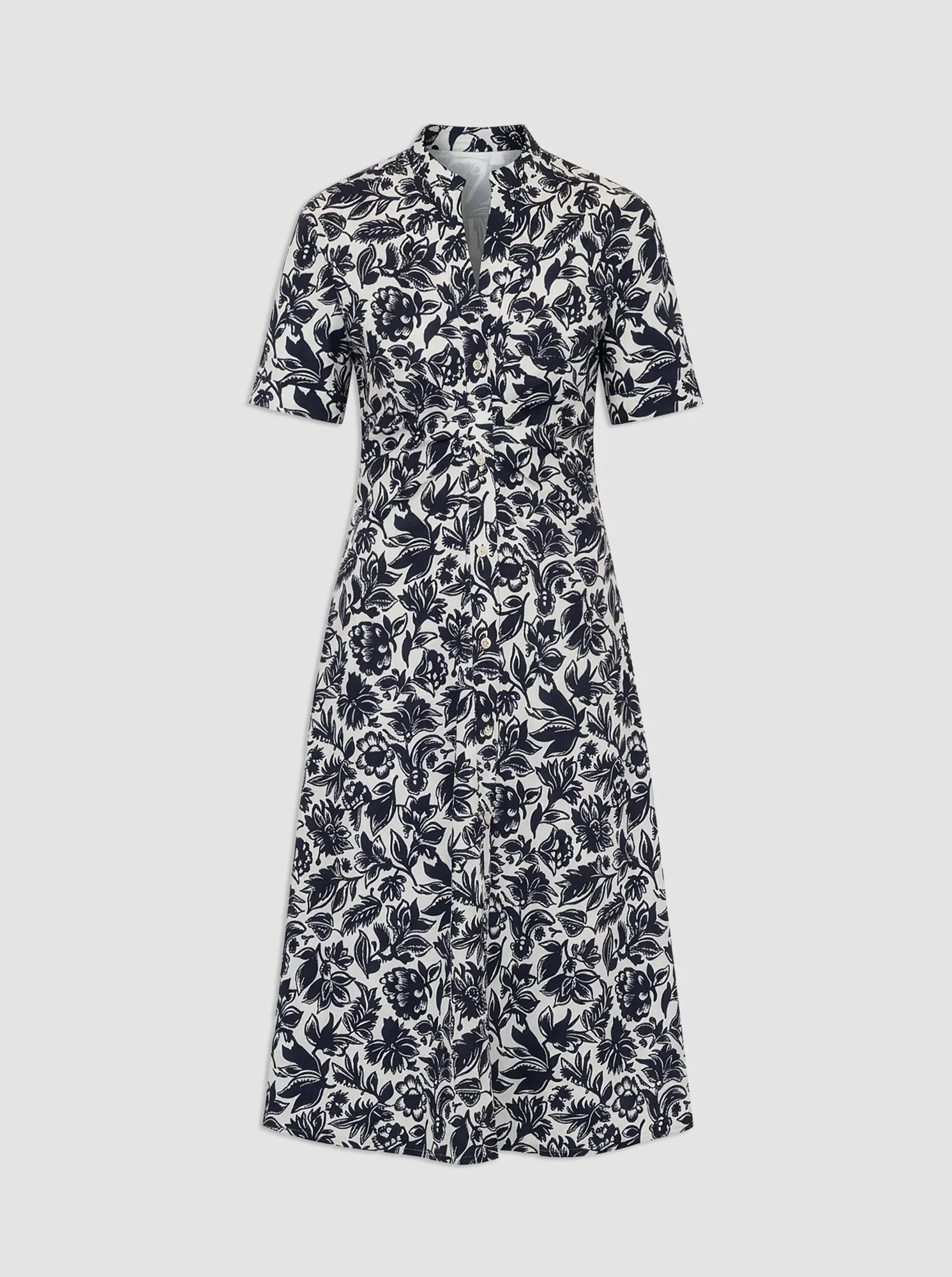 Noor Short Sleeve Shirtdress | Black/White