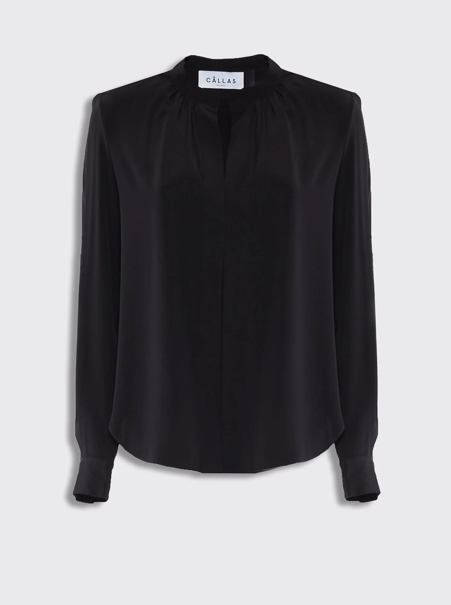 Olympia Silk Crewneck Top | Black - Image 2