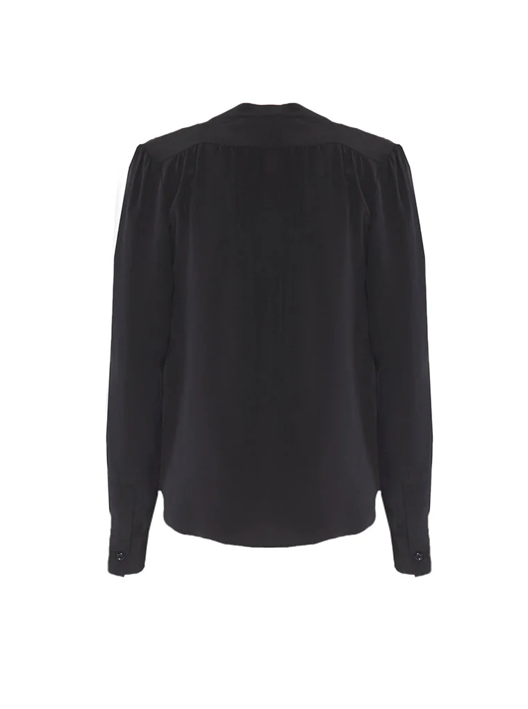 Olympia Silk Crewneck Top | Black - Image 6