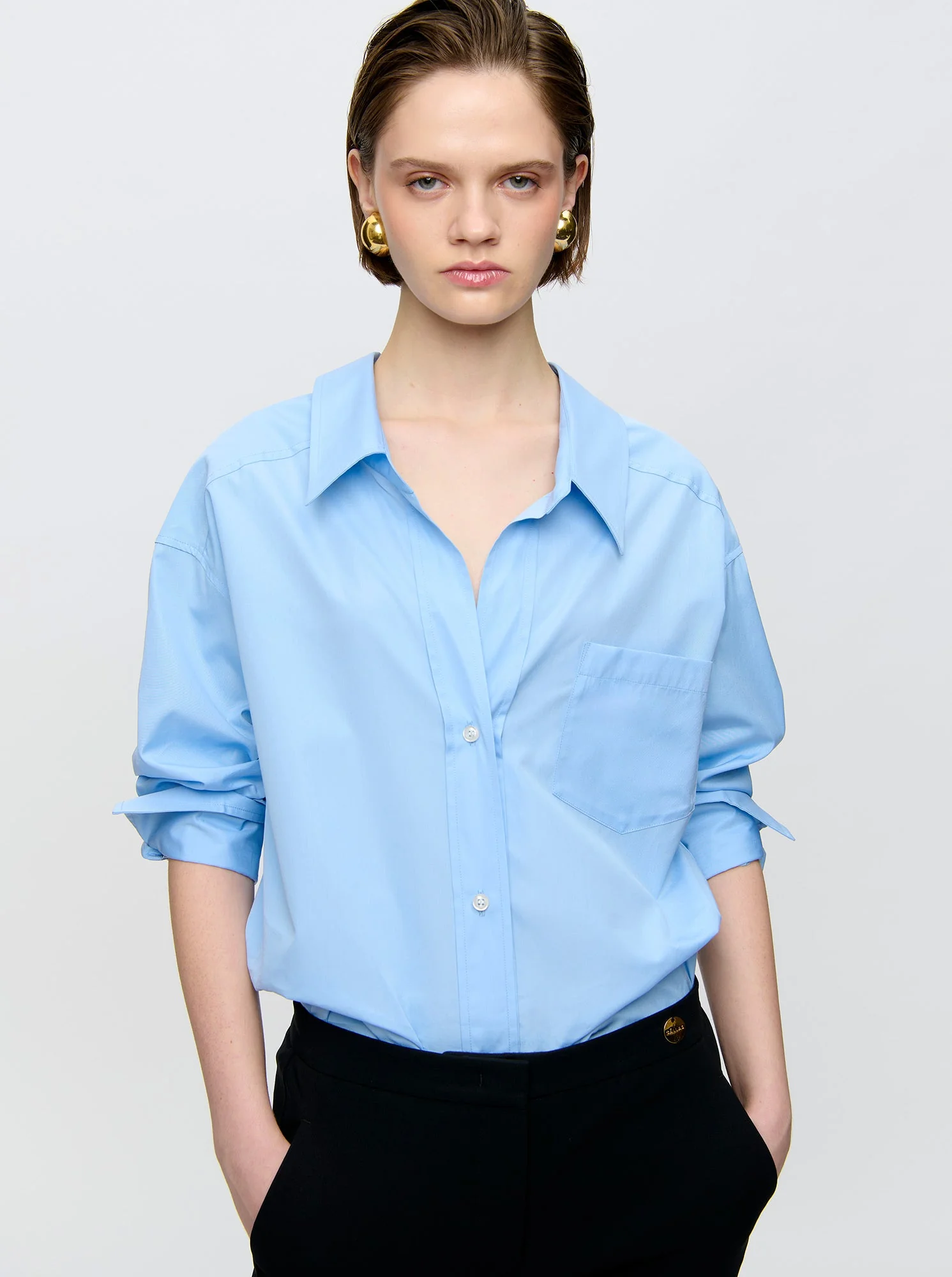 Petra Poplin Shirt | Blue