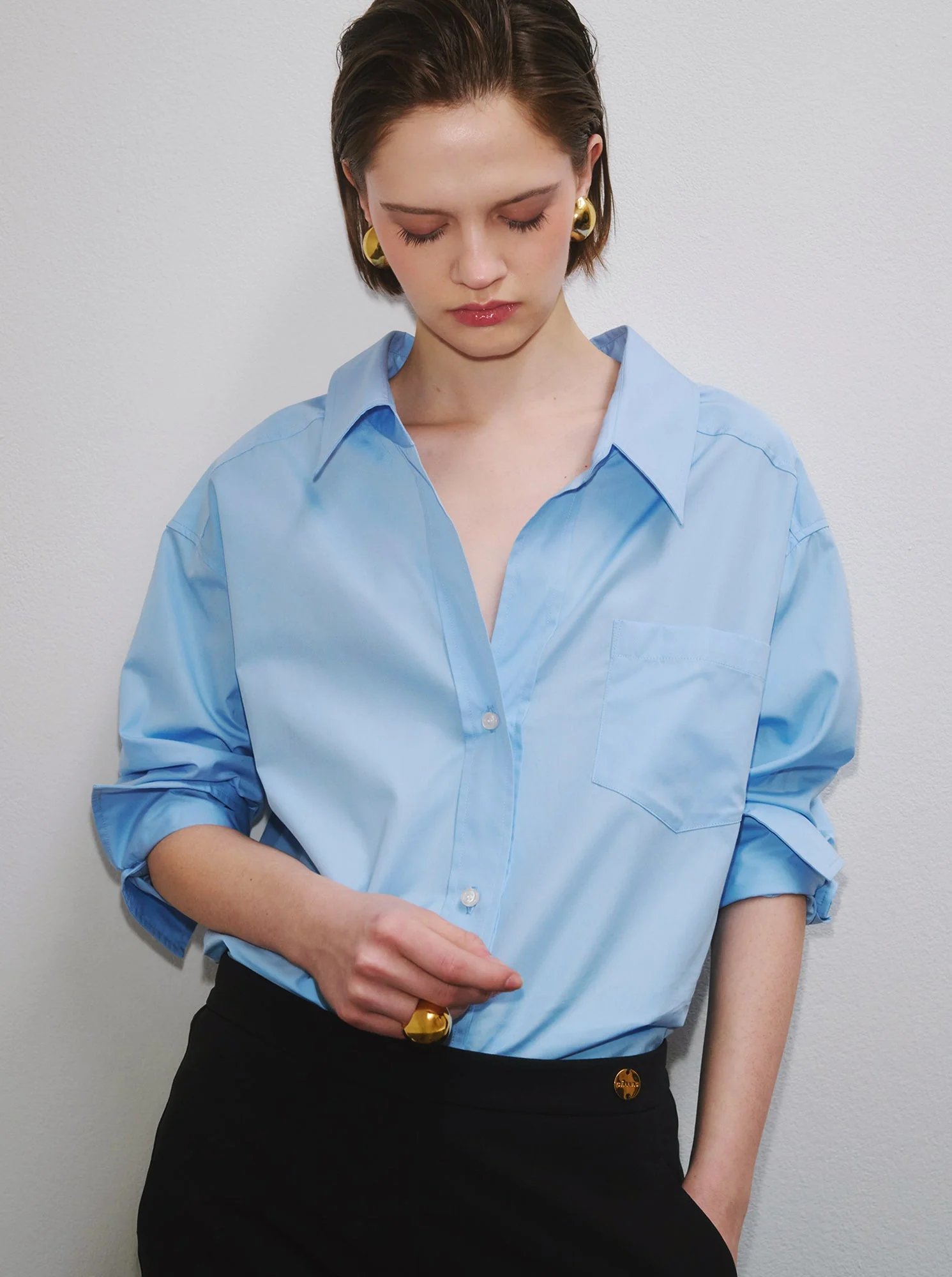 Petra Poplin Shirt | Blue - Image 3