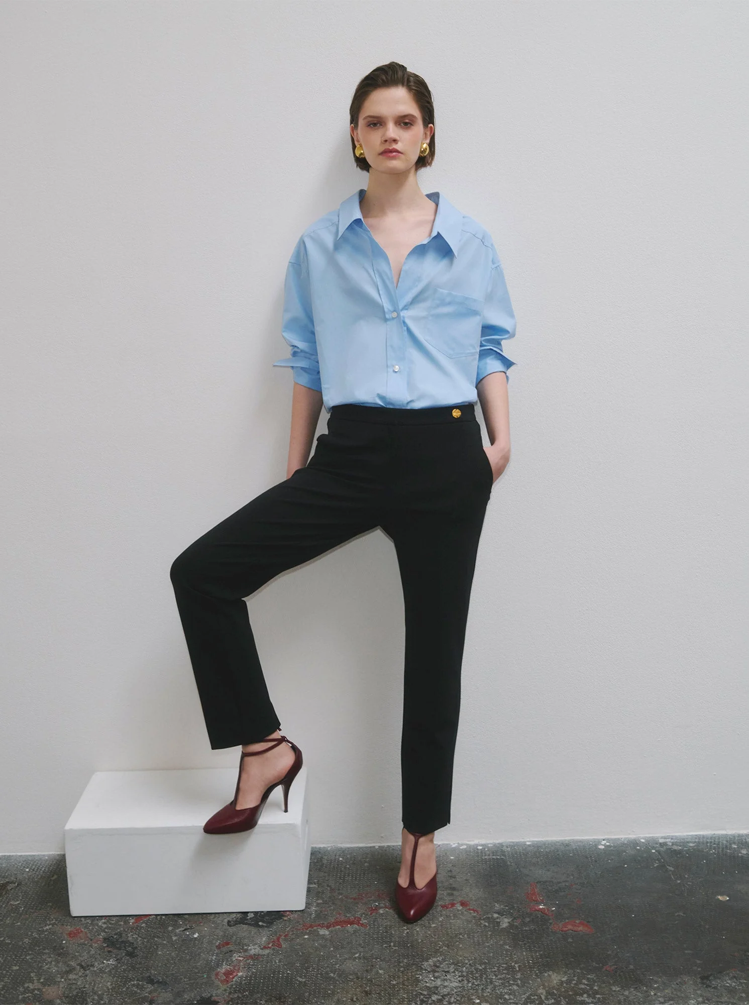 Petra Poplin Shirt | Blue - Image 5