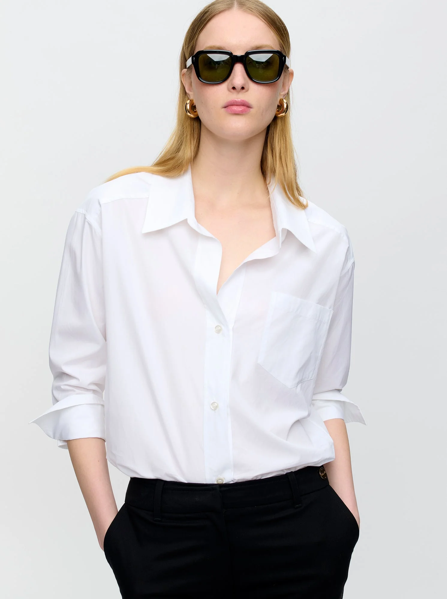 Petra Poplin Shirt | White - Image 3