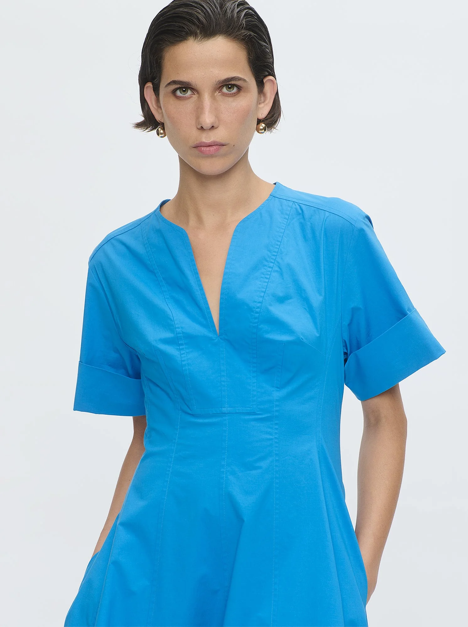 Sora Flared Dress | Blue Sea - Image 3