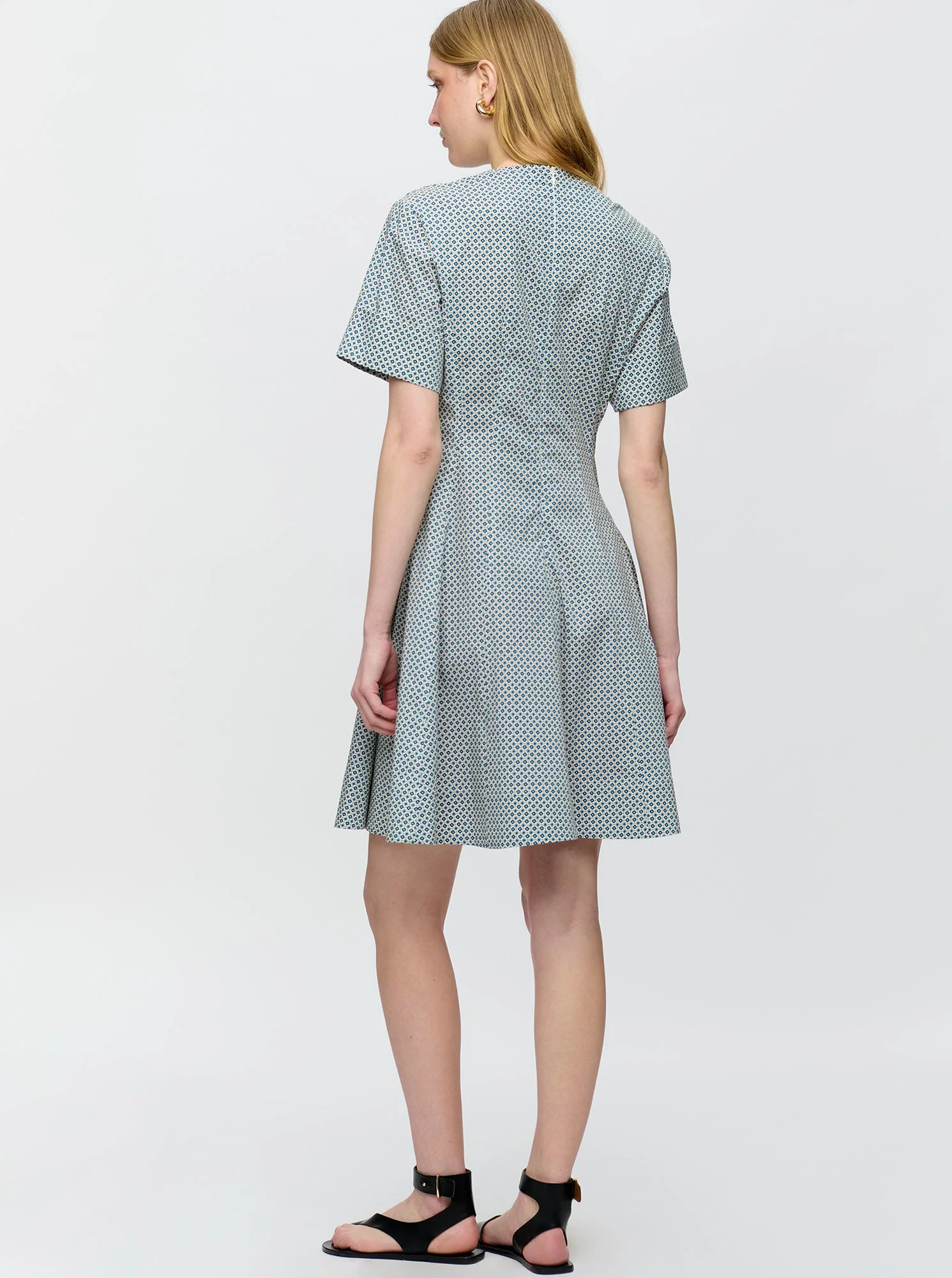 Sora Flared Dress | Blue Print - Image 3