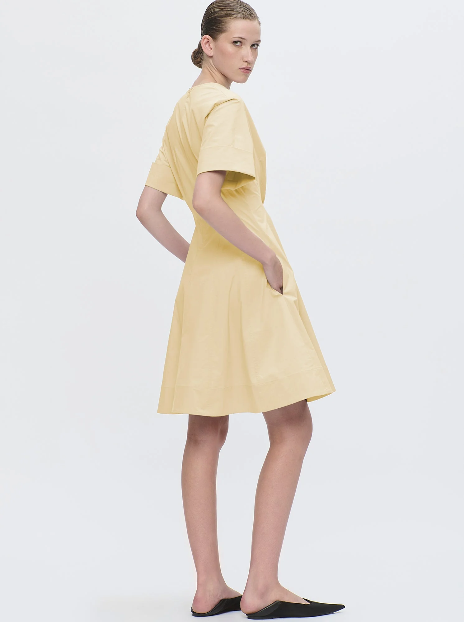 Sora Flared Dress | Yellow - Image 3