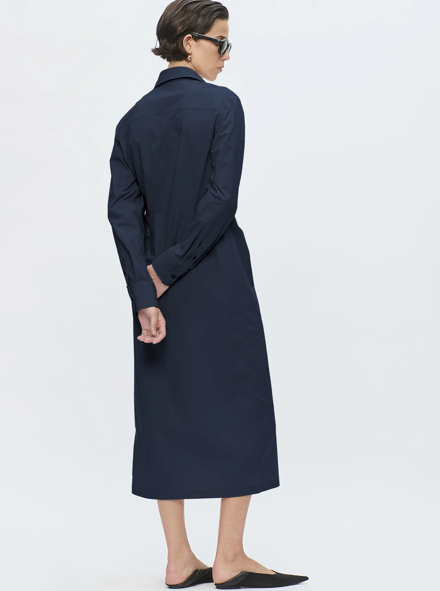 Tangiers Long Shirt Dress | Navy - Image 3