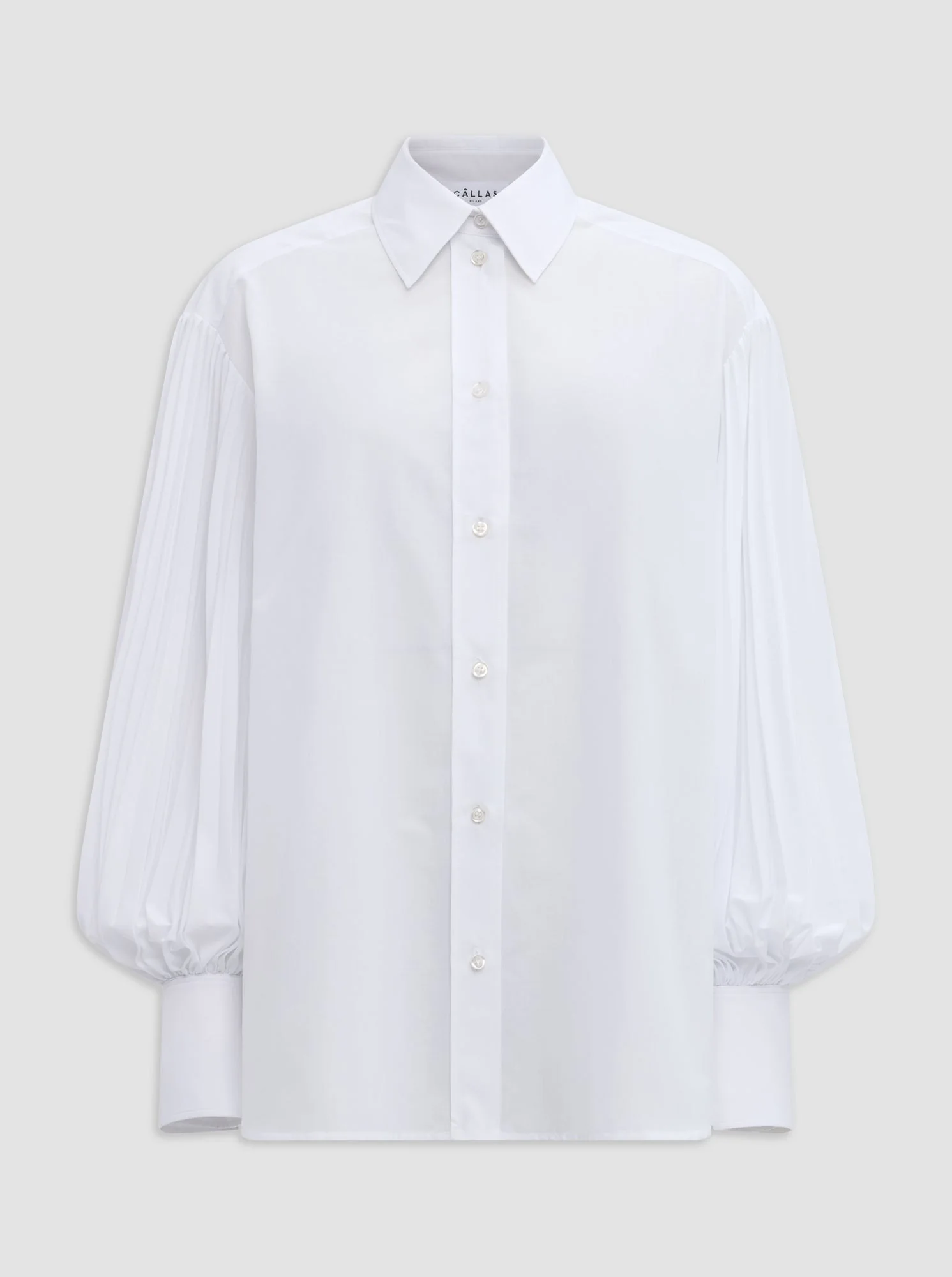 Viola Pleated Sleeve Shirt | White - Image 2