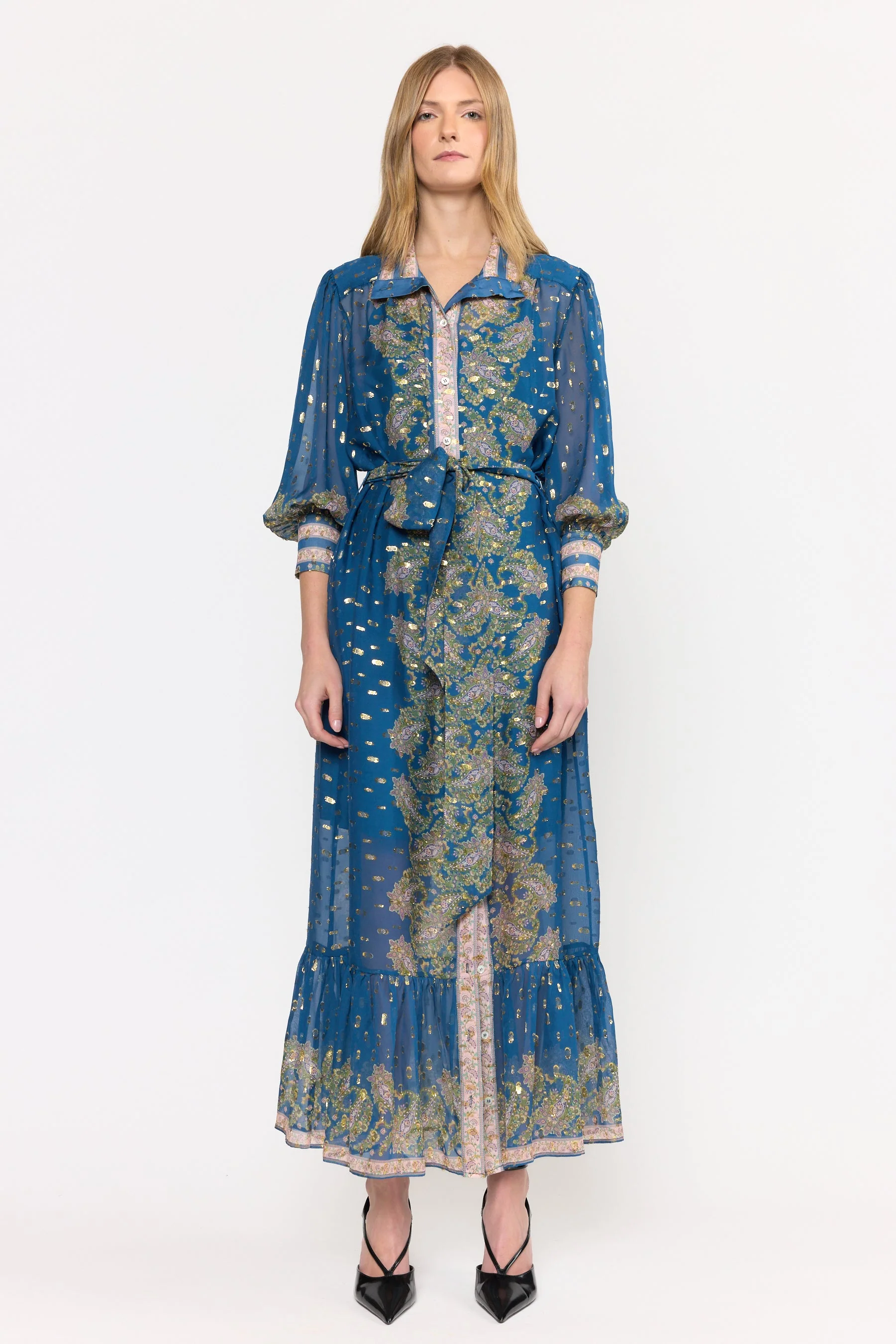 Agatha Dress | Prussian Paisley - Image 2