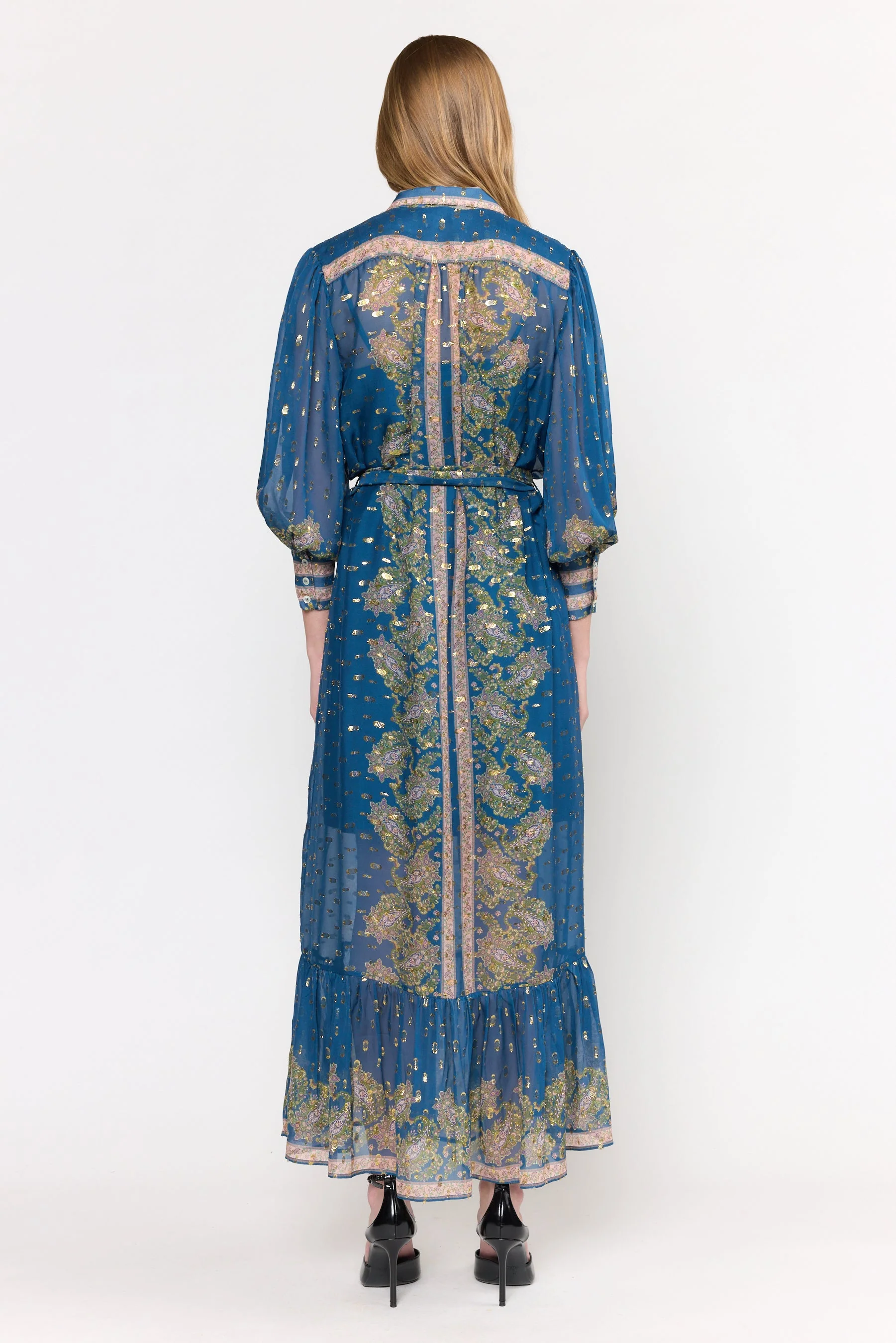 Agatha Dress | Prussian Paisley - Image 3