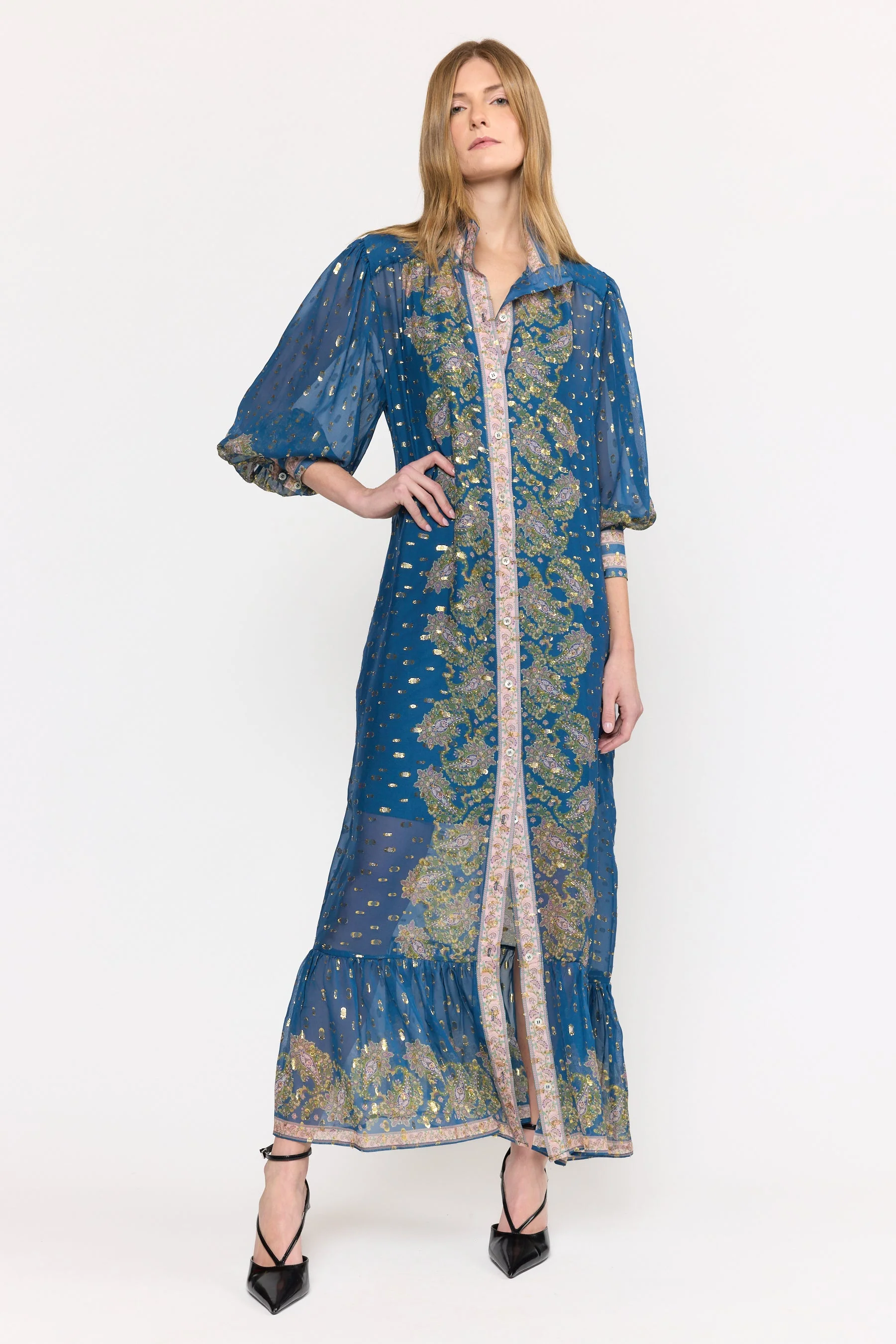 Agatha Dress | Prussian Paisley - Image 4