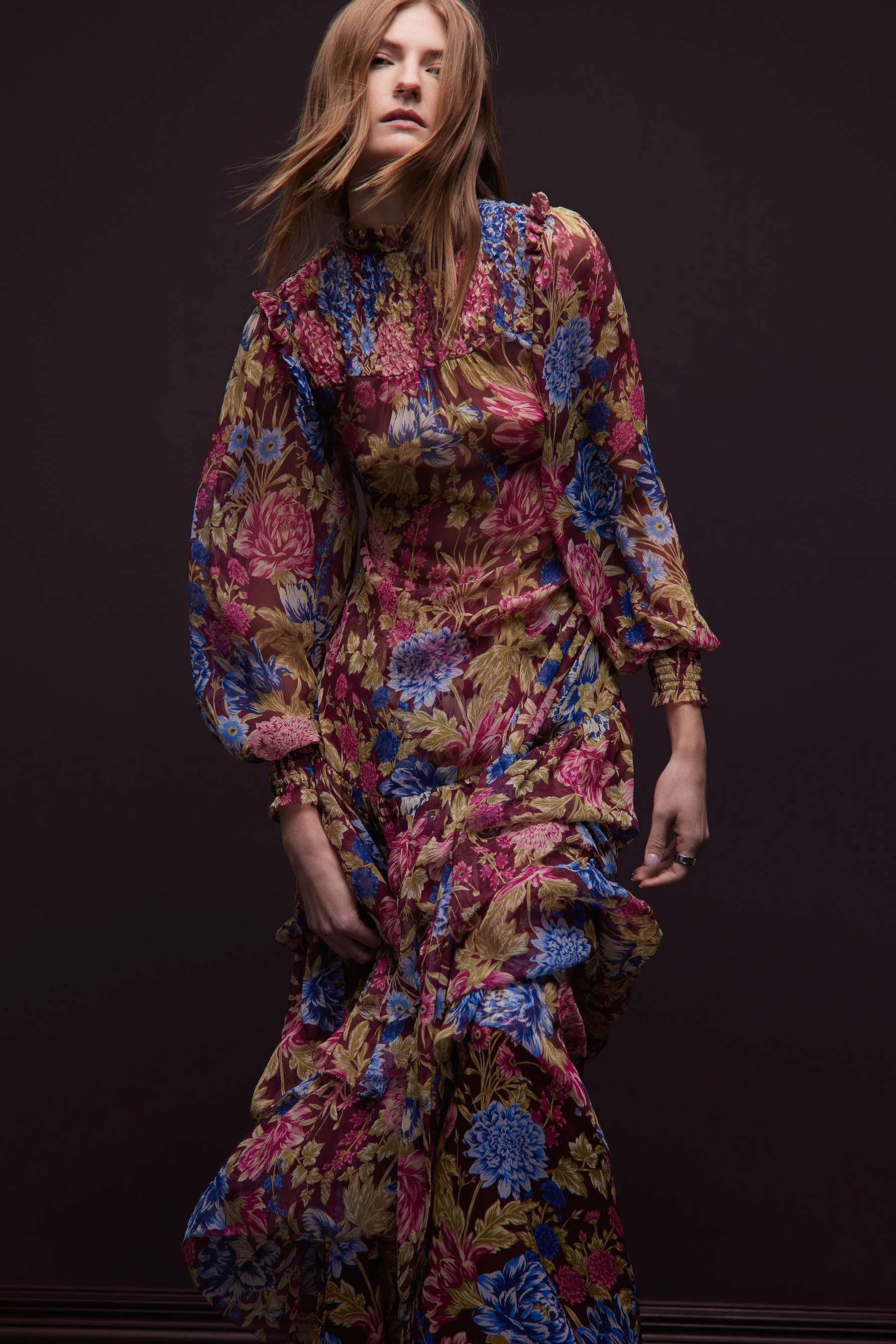 Ana Dress | Carmine Floral