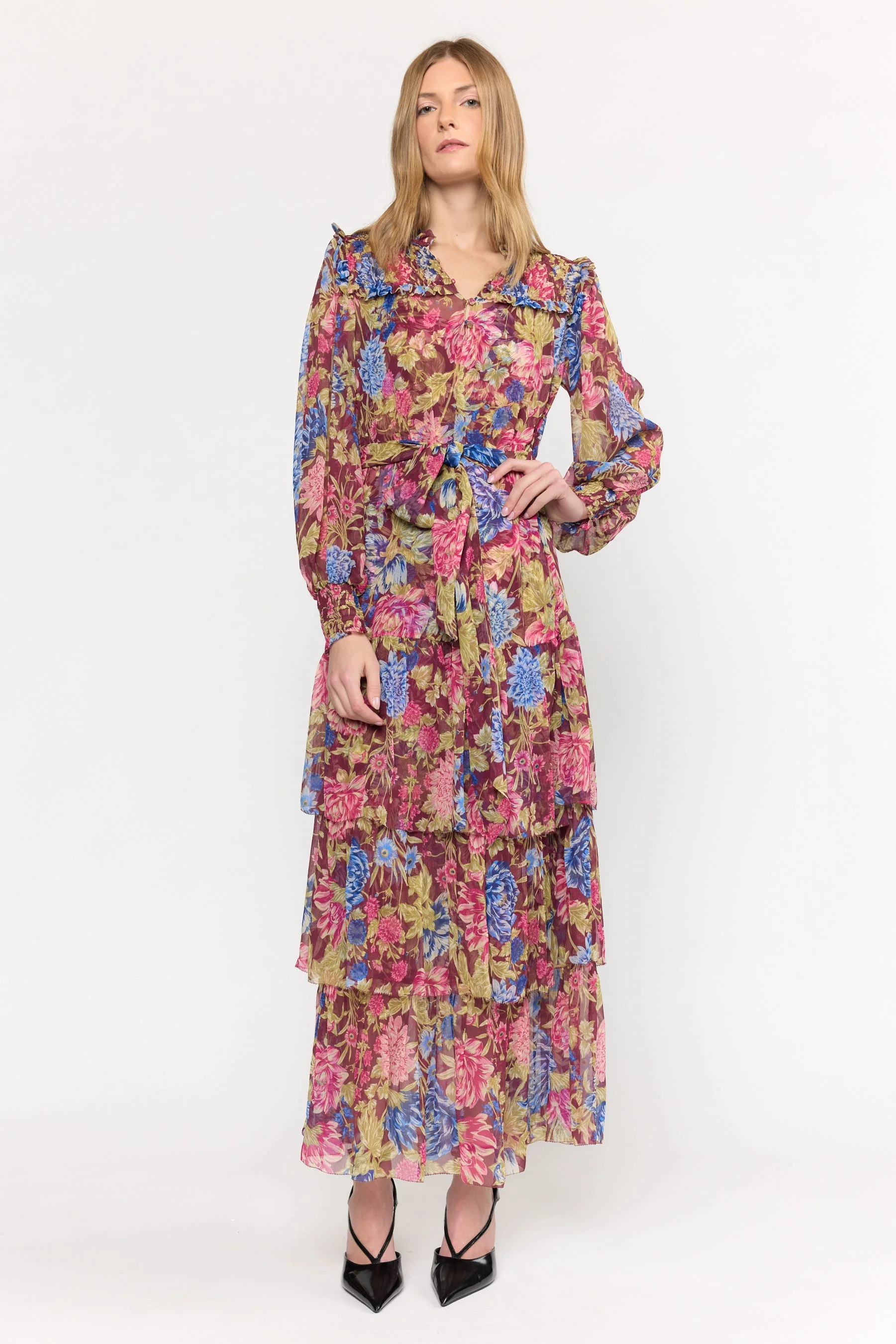 Ana Dress | Carmine Floral - Image 2