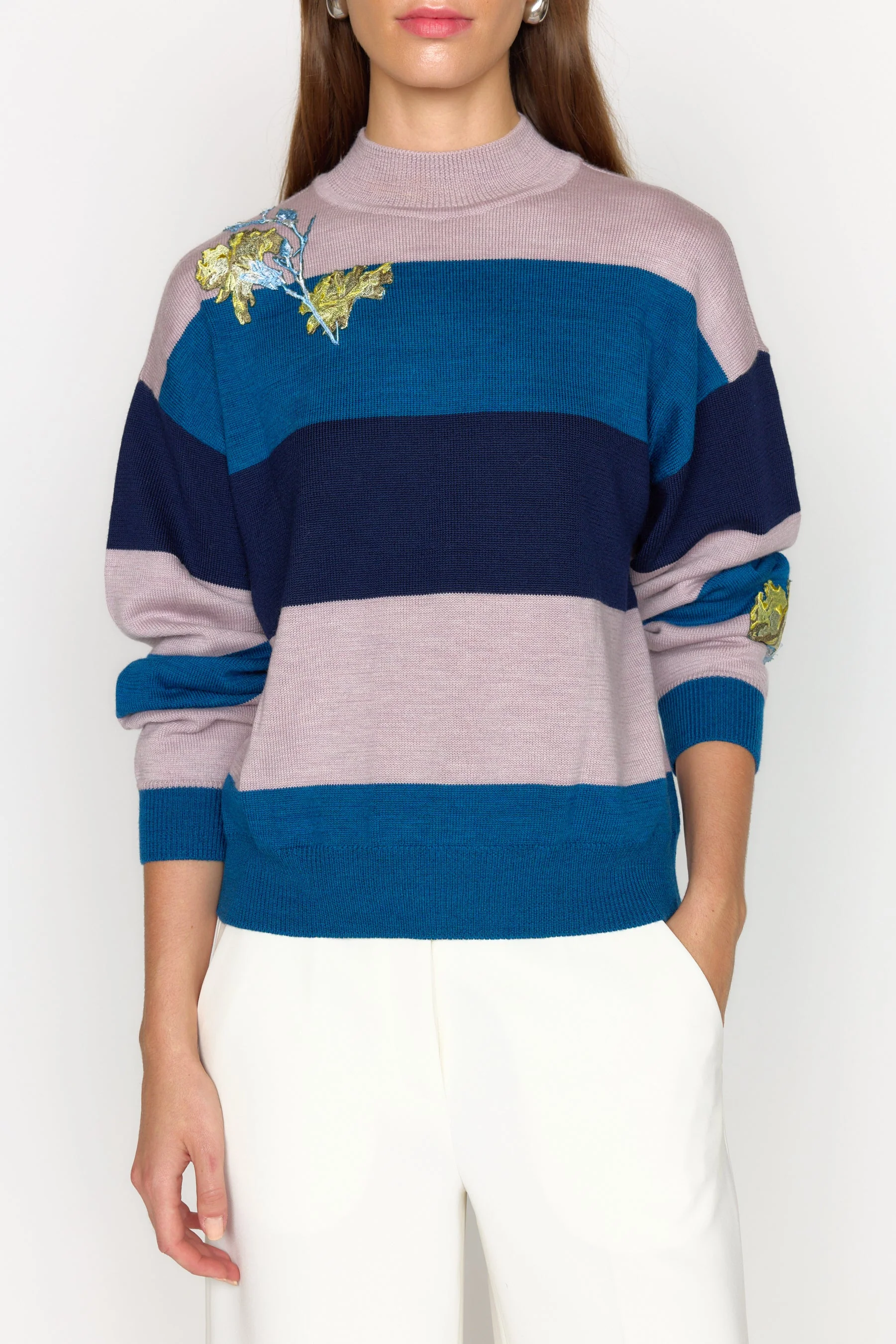 Bianca Sweater | Blue Stripe - Image 3