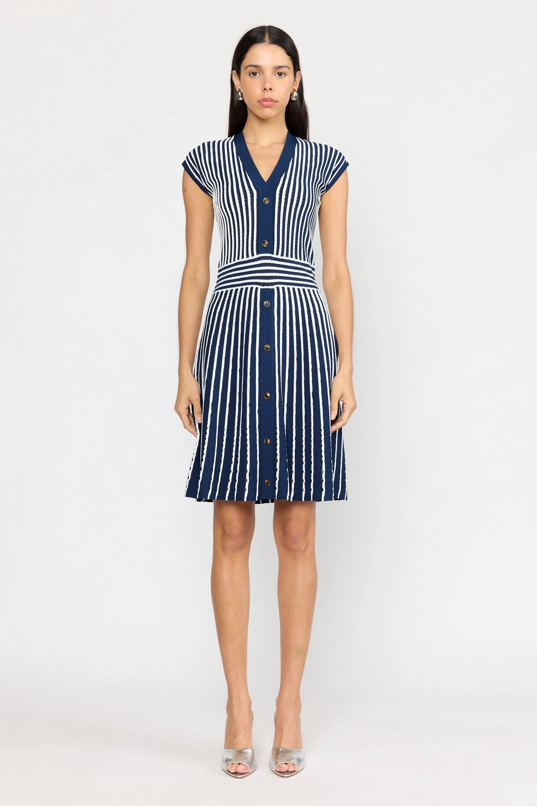 Kris Dress | Pinstripe Navy