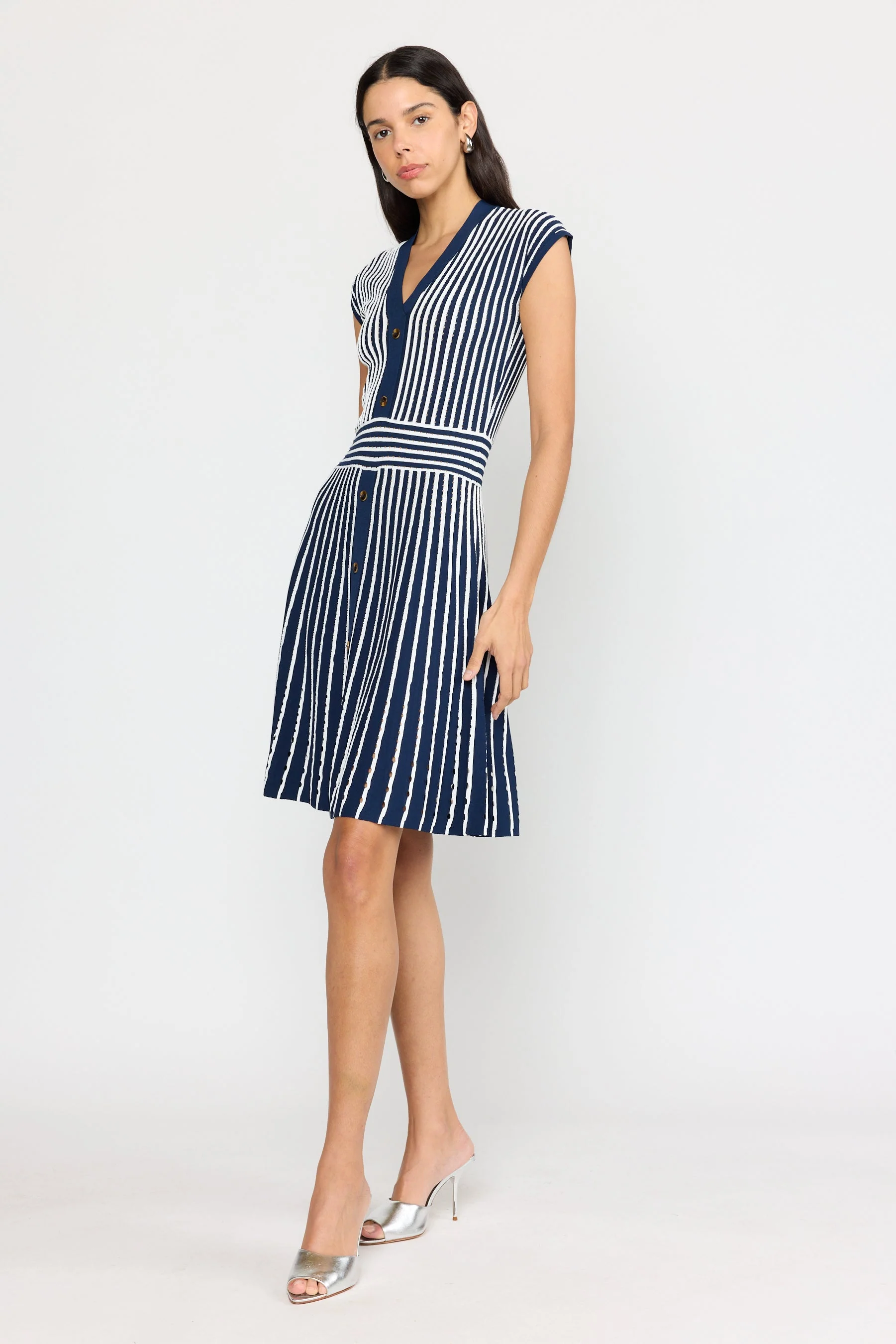 Kris Dress | Pinstripe Navy - Image 3
