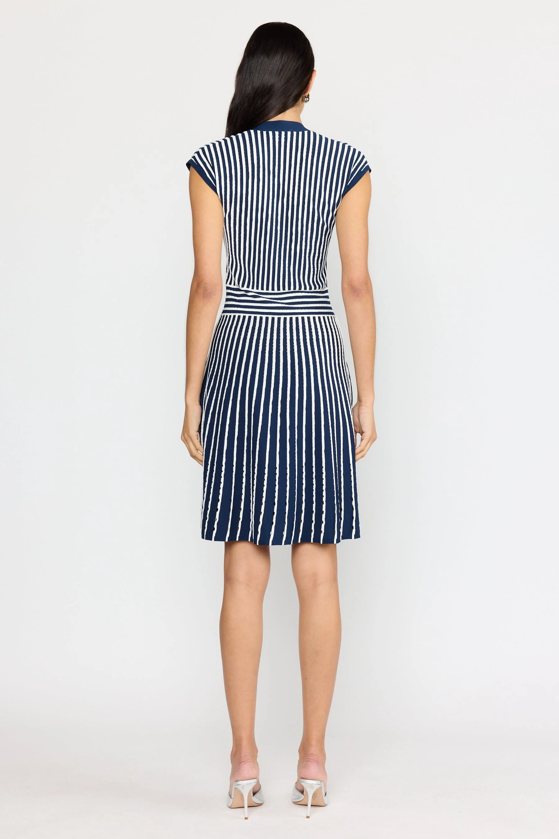 Kris Dress | Pinstripe Navy - Image 4