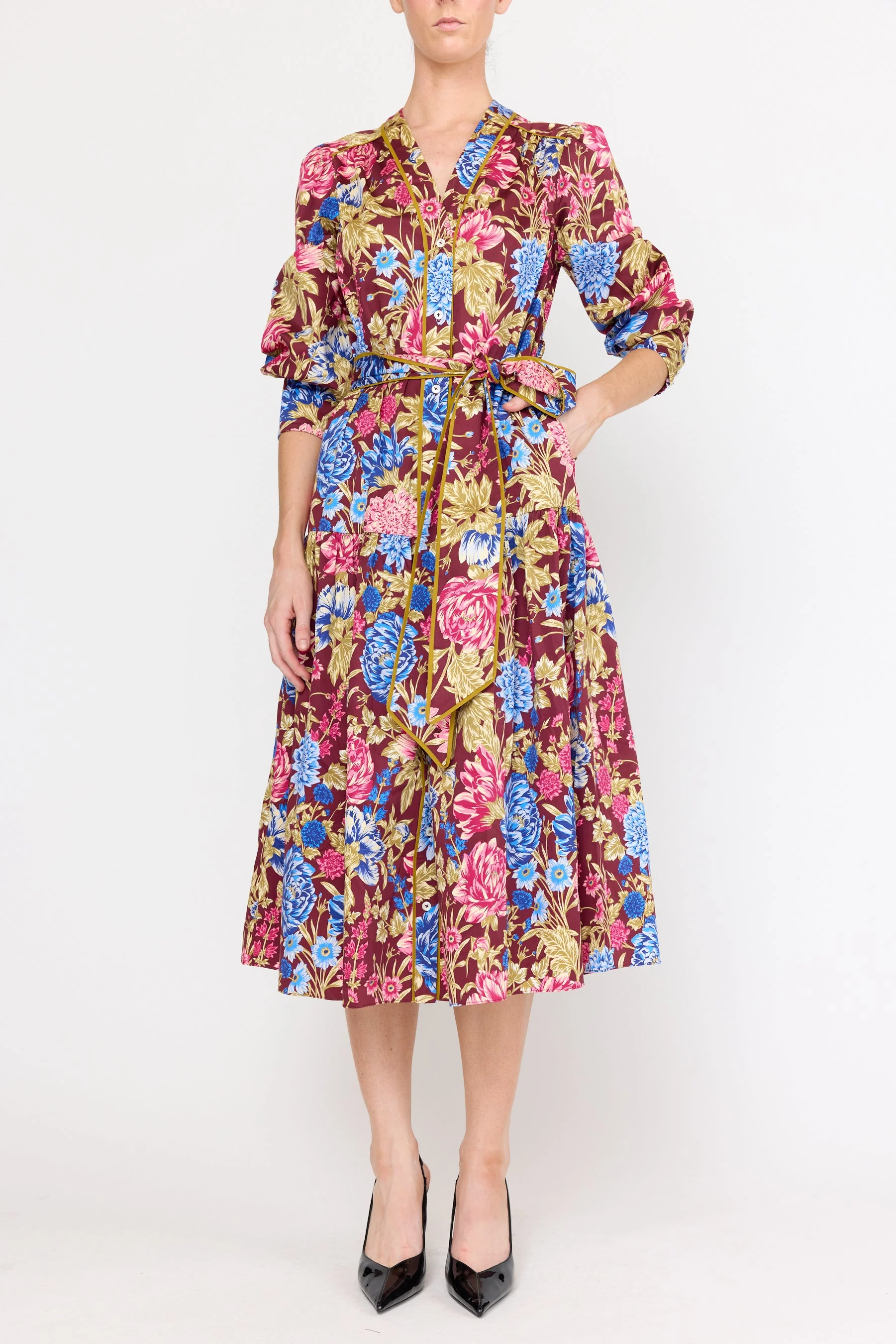 Layla Dress | Carmine Floral - Image 2